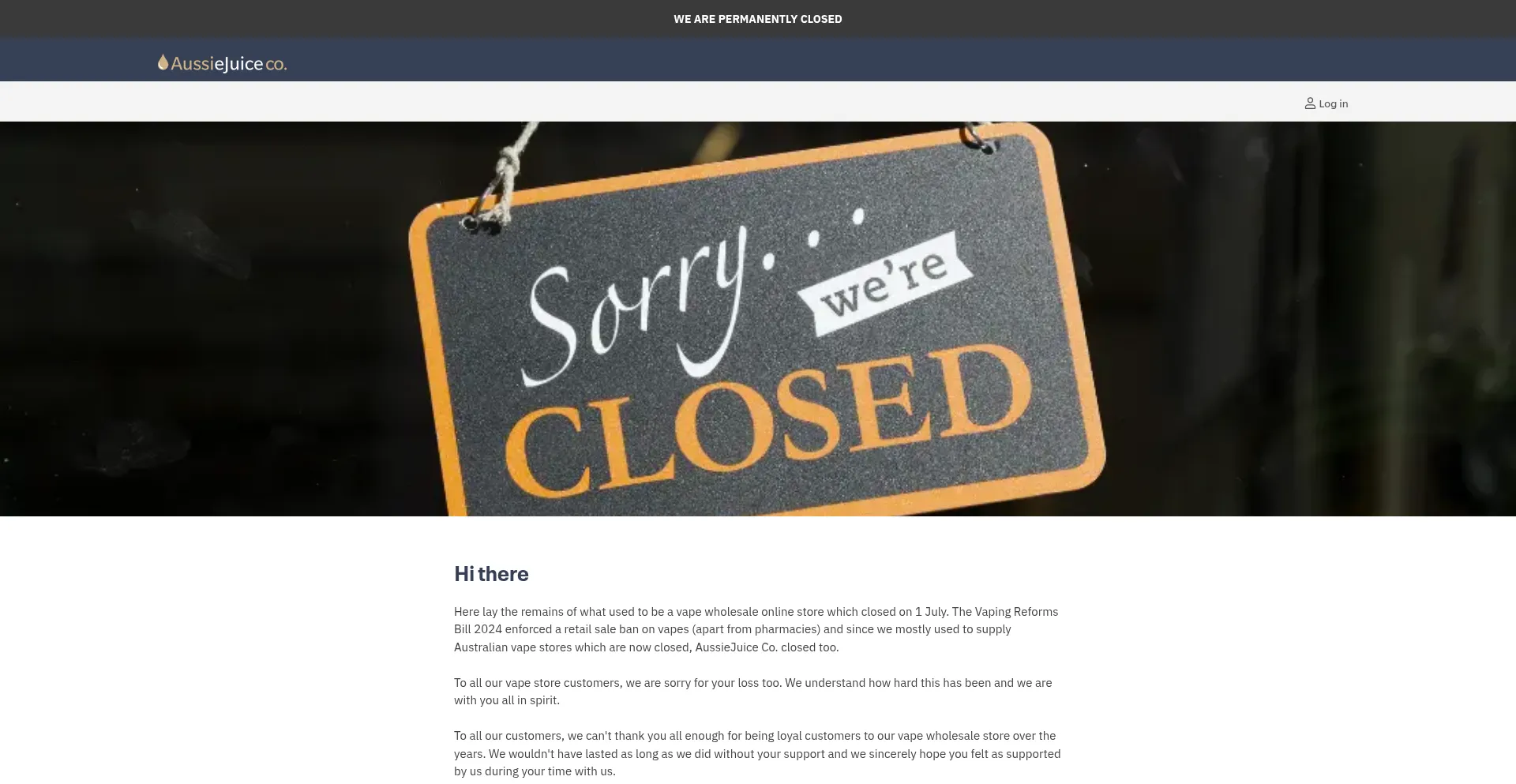 Website screenshot of Aussiejuiceco.com.au