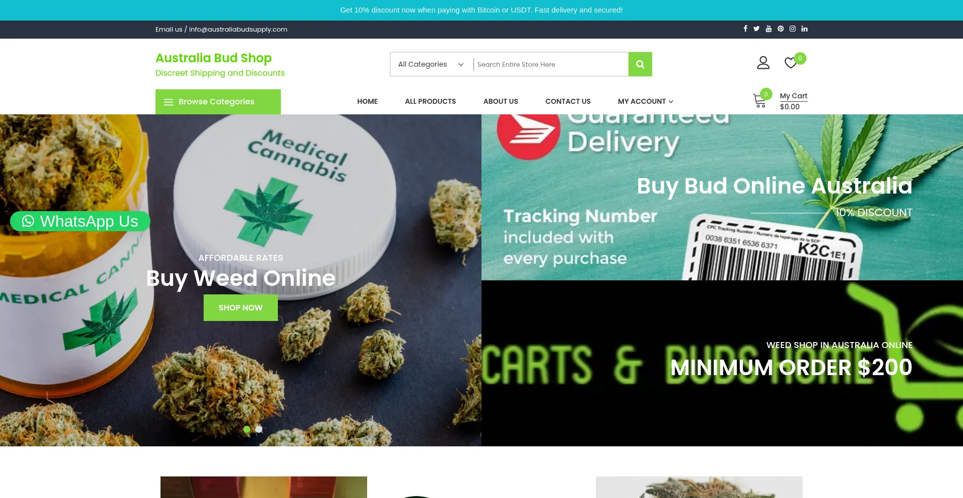 Website screenshot of Australiabudsupply.com
