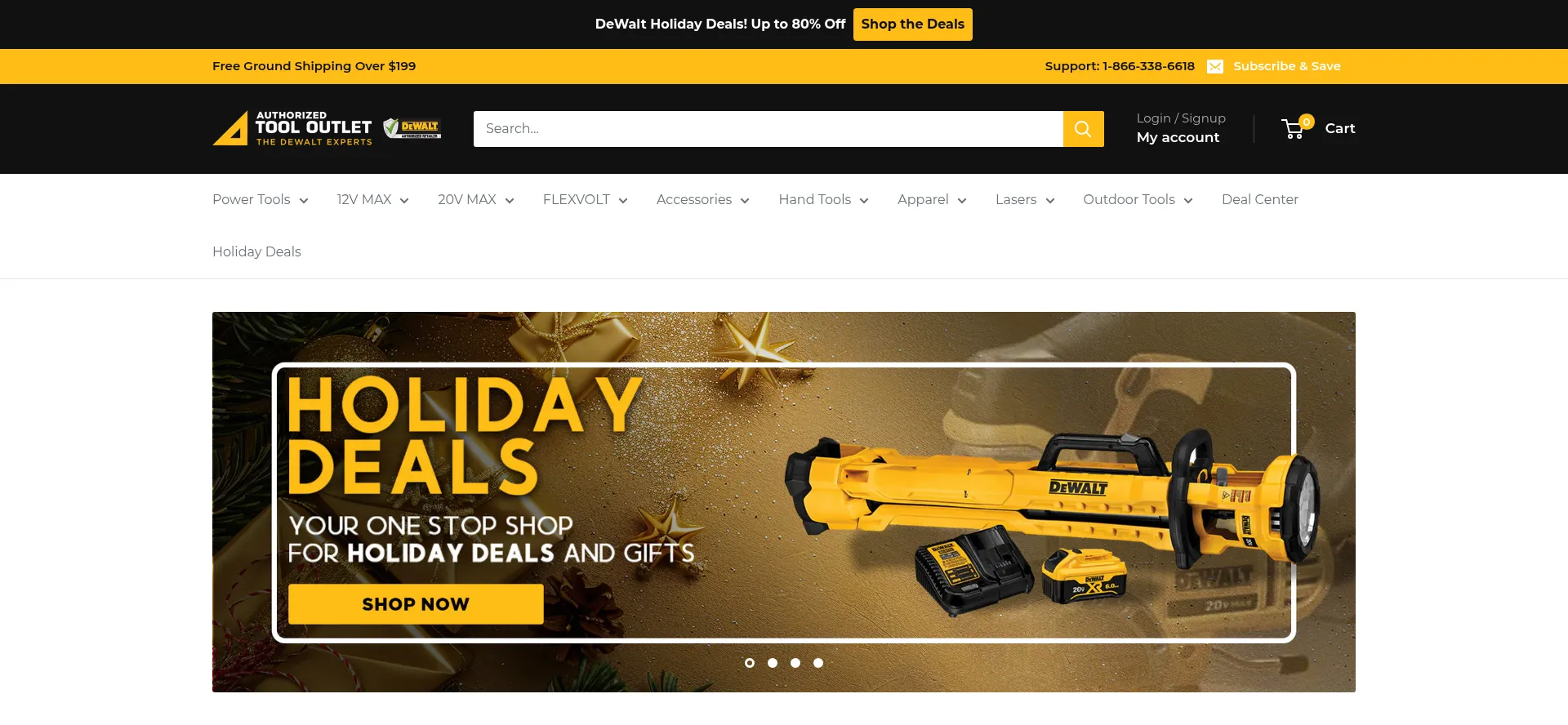 Website screenshot of Authorizedtooloutlet.com