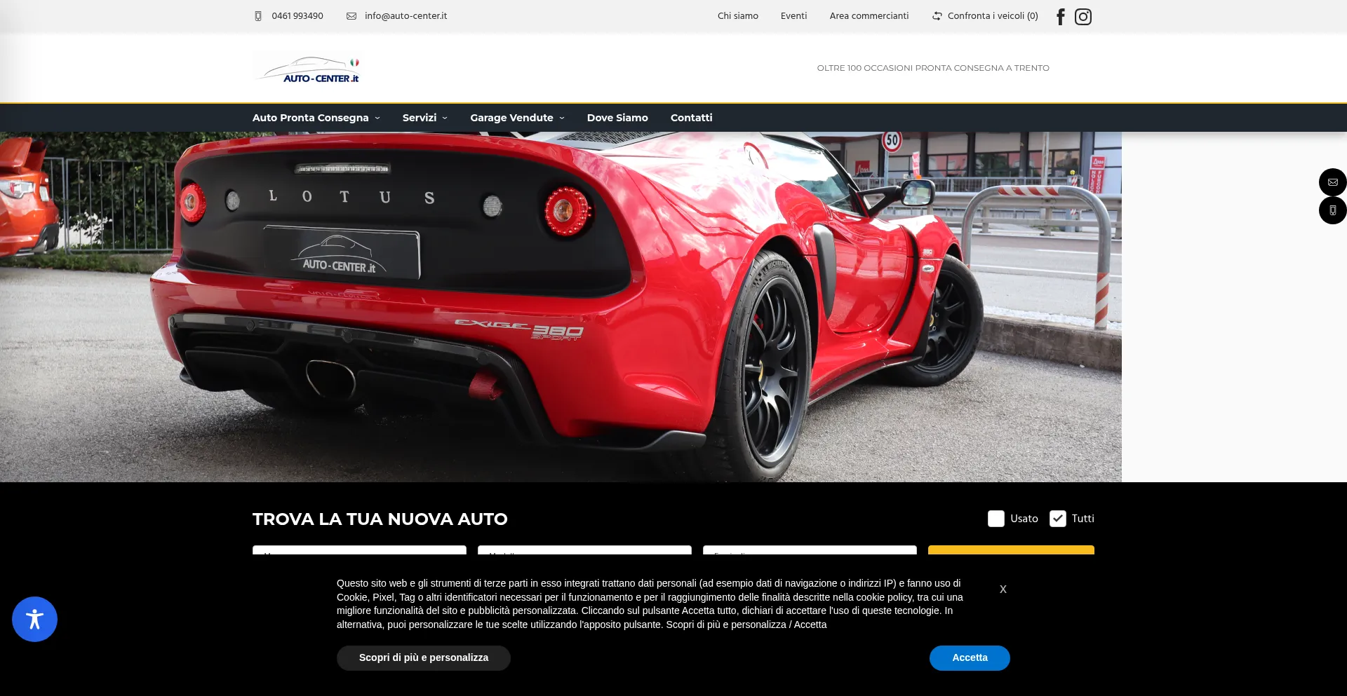 Website screenshot of Auto-center.it