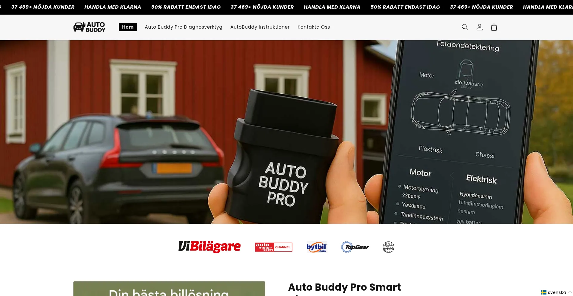 Website screenshot of Autobuddynordic.com