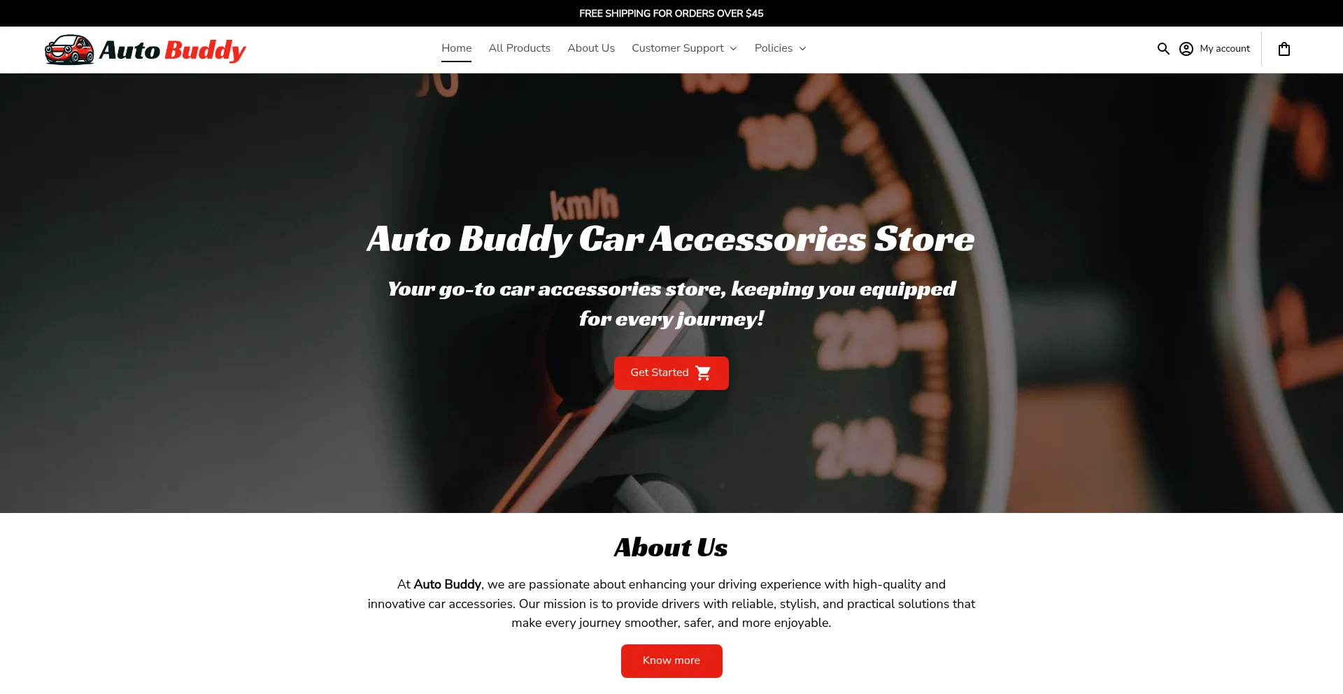 Website screenshot of Autobuddystore.com