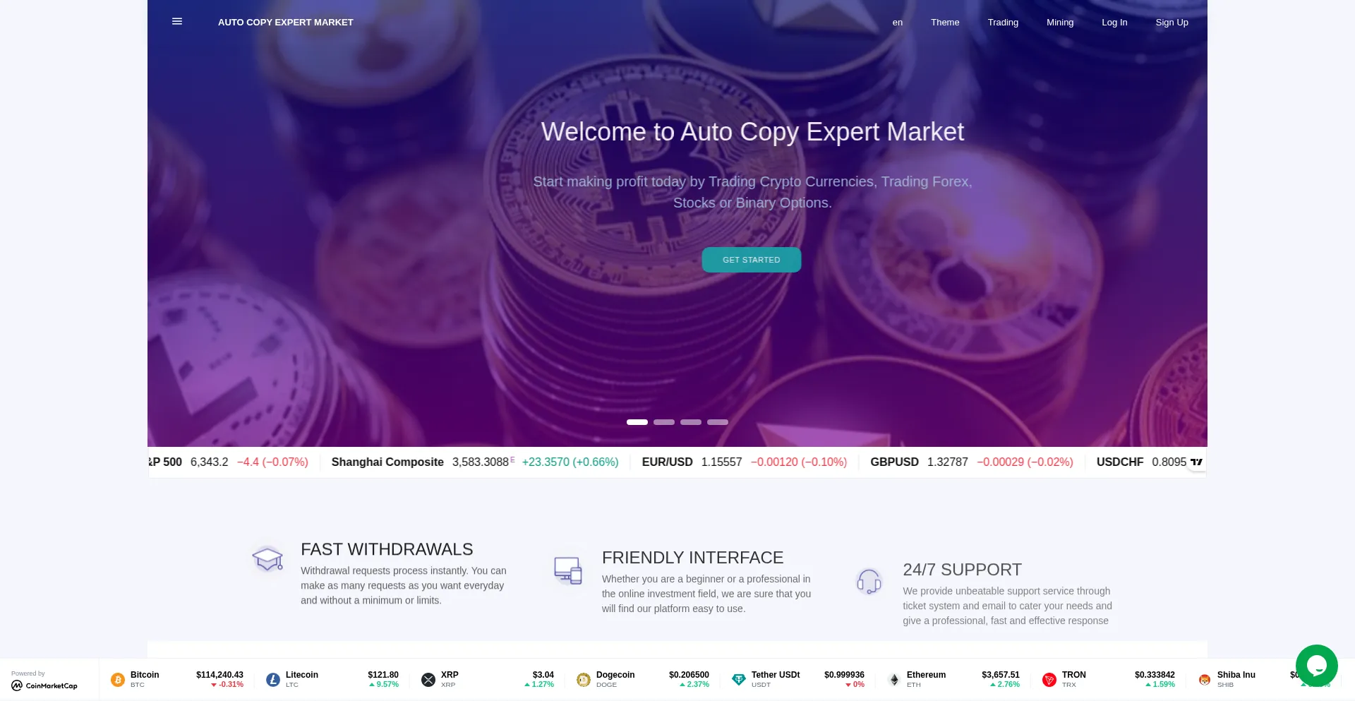 Website screenshot of Autocopyexpertmarket.com