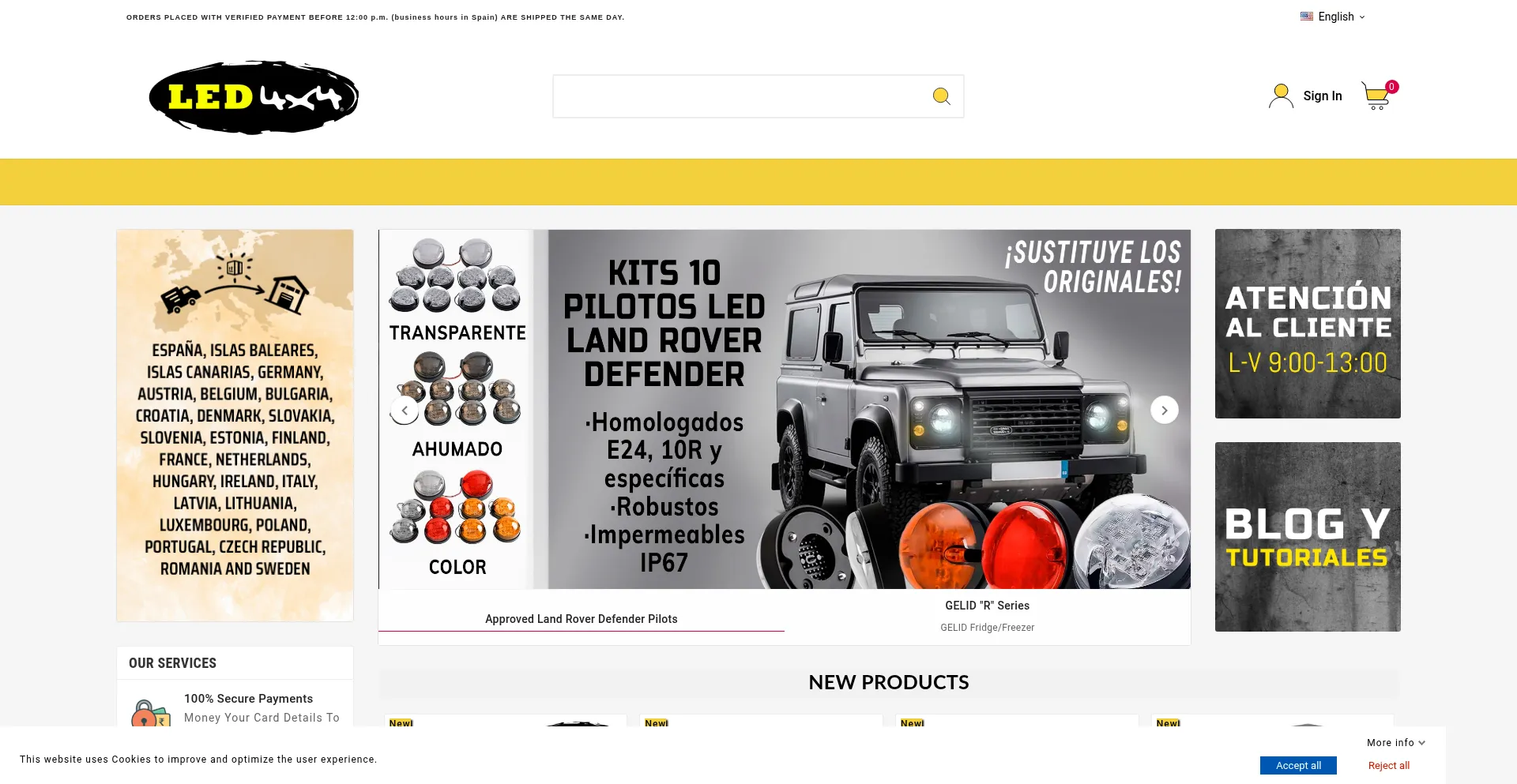 Website screenshot of Autoled4x4.com