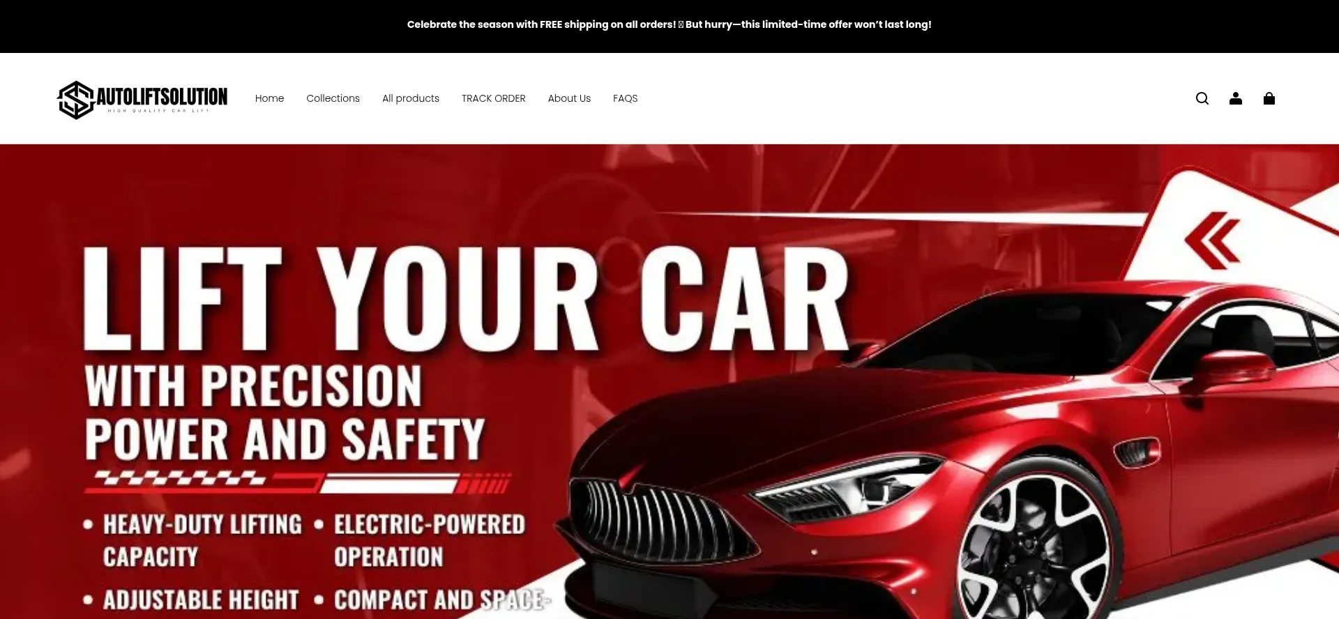 Website screenshot of Autoliftsolution.com