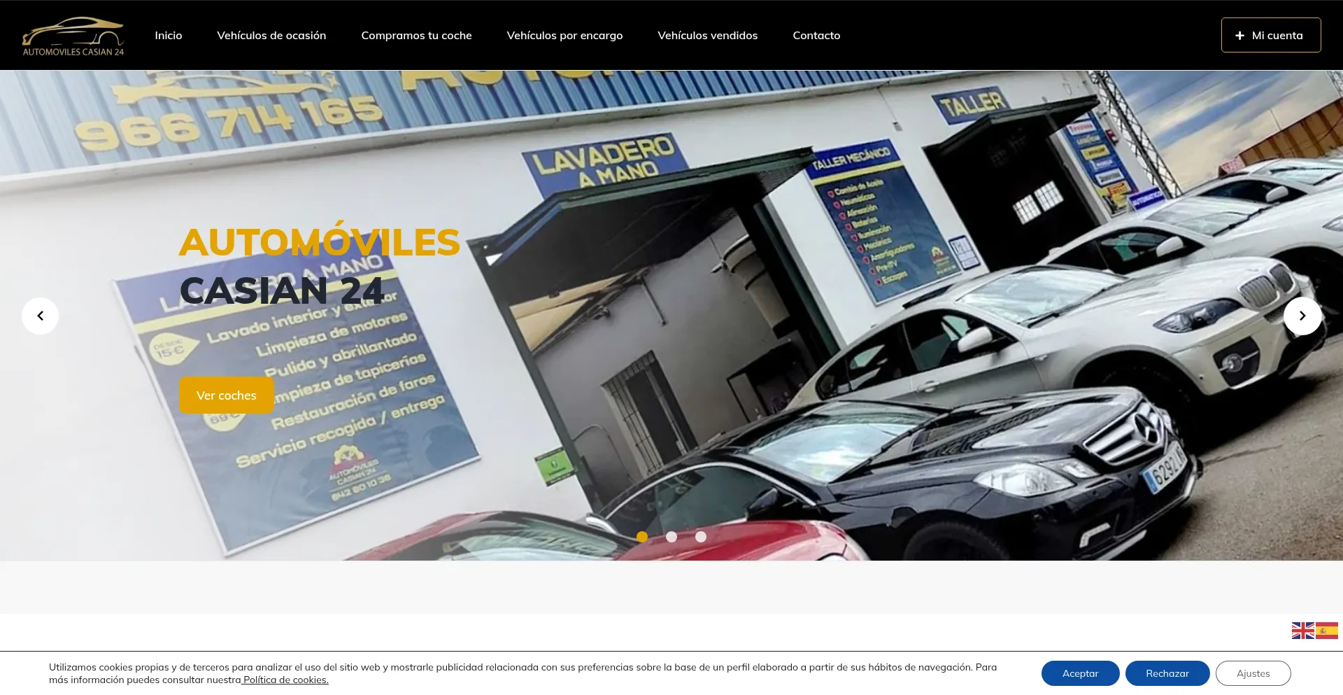Website screenshot of Automovilescasian24.es