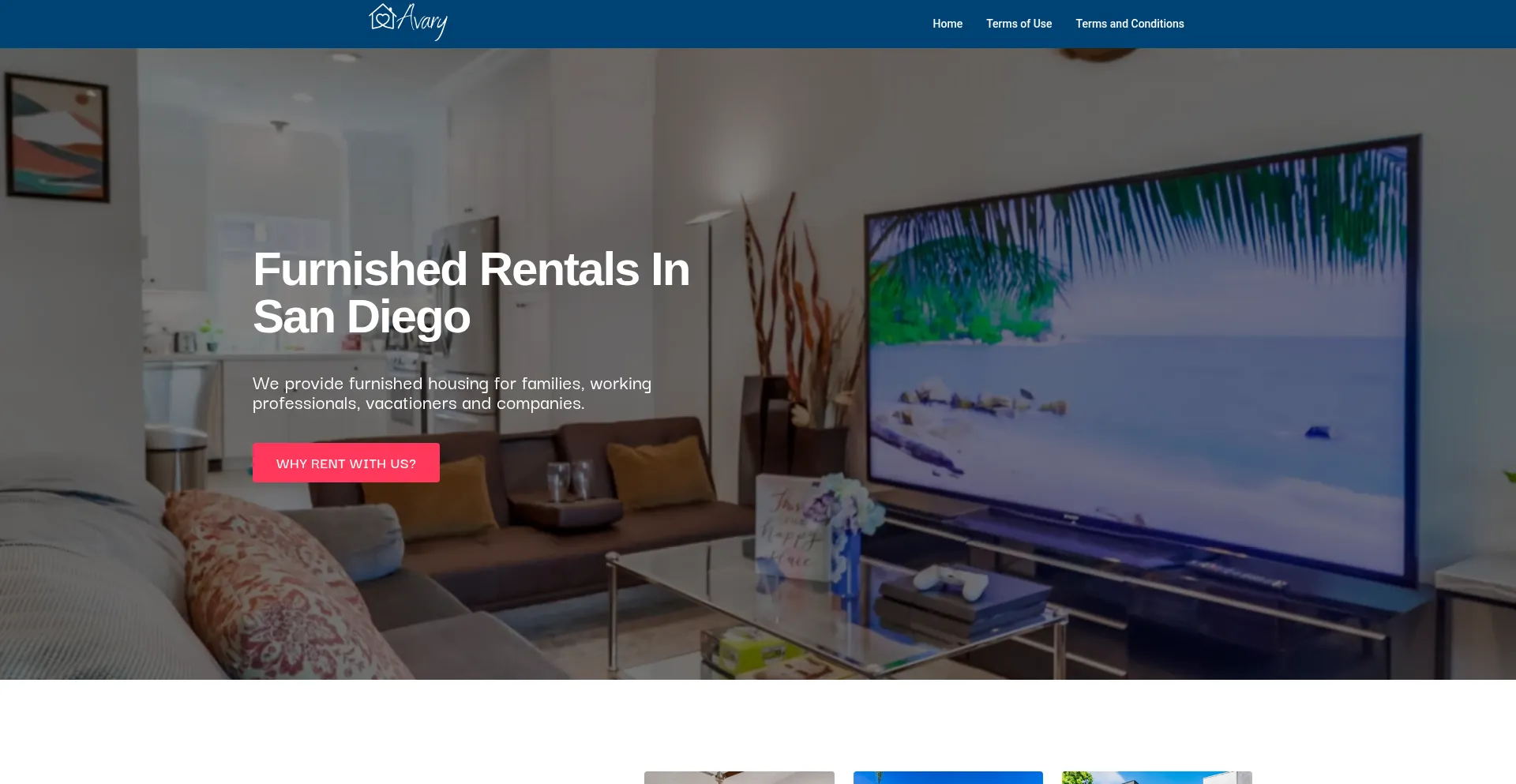 Website screenshot of Avaryproperties.com