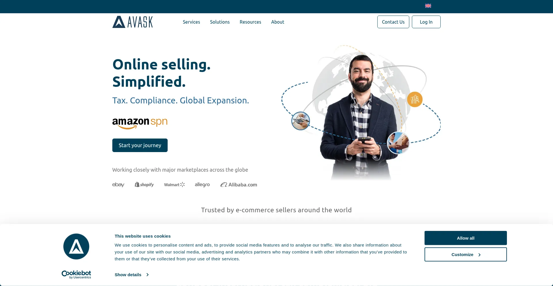 Website screenshot of Avask.com