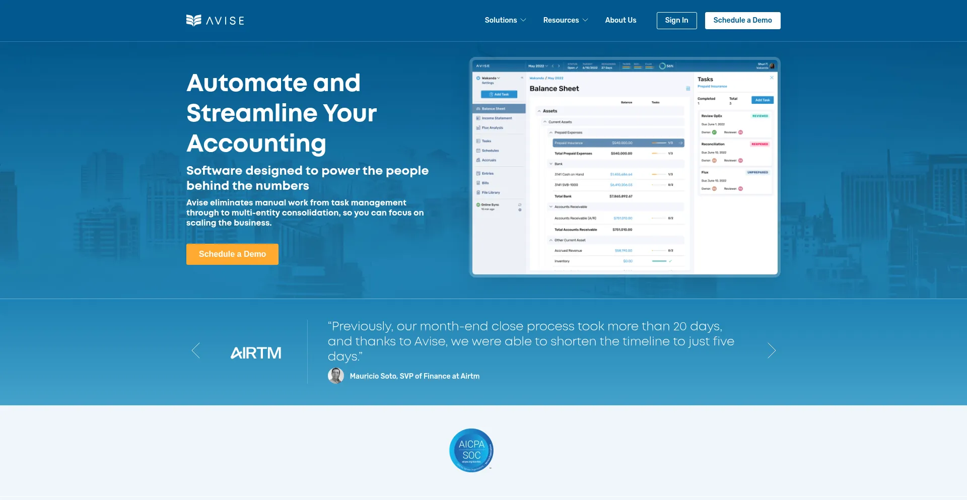 Website screenshot of Avise.com