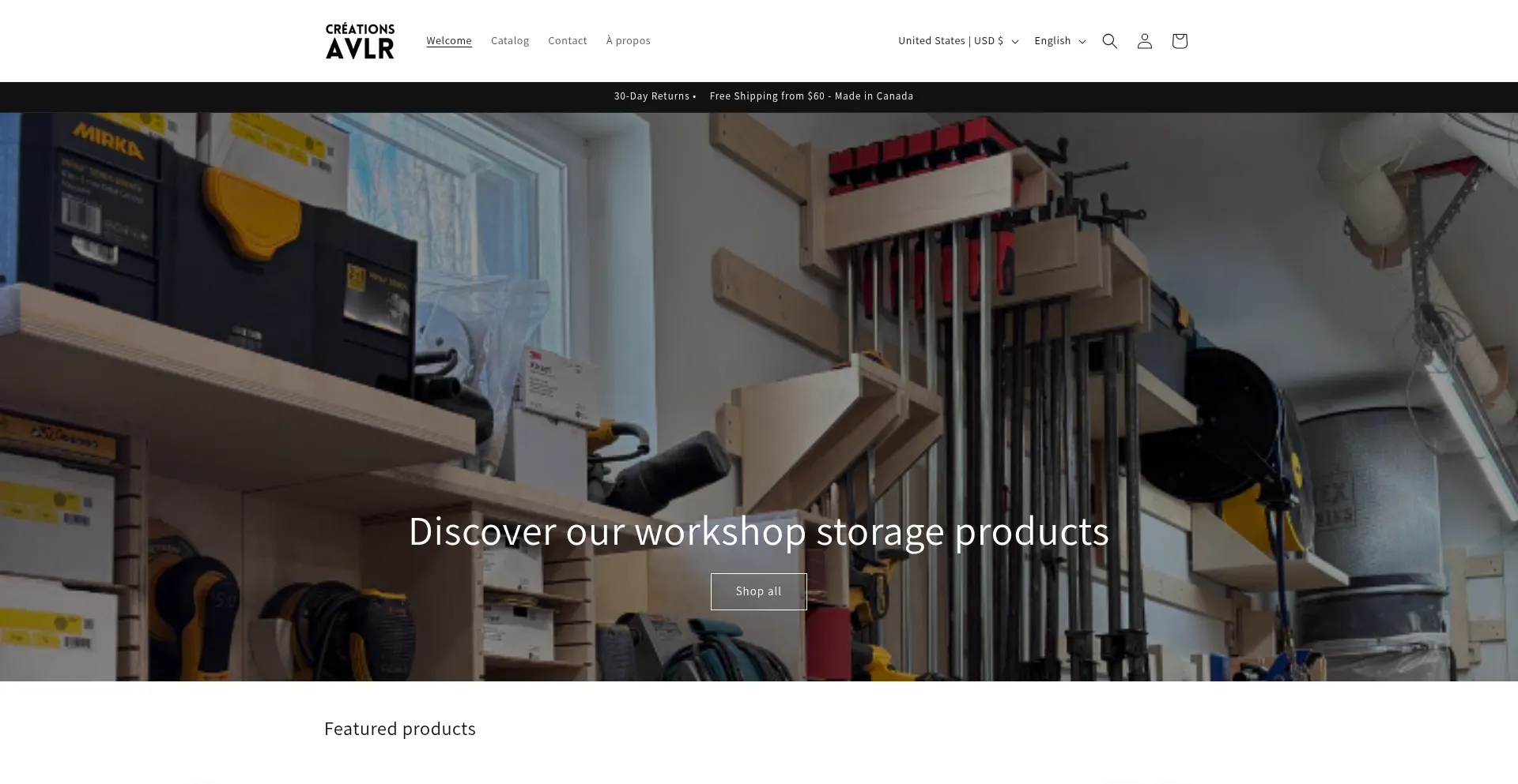 Website screenshot of Avlr.ca