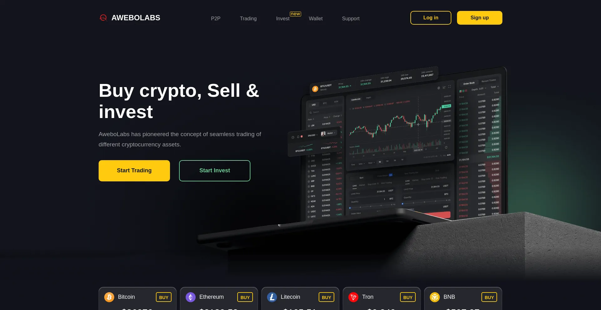 Website screenshot of Awebolabs.com