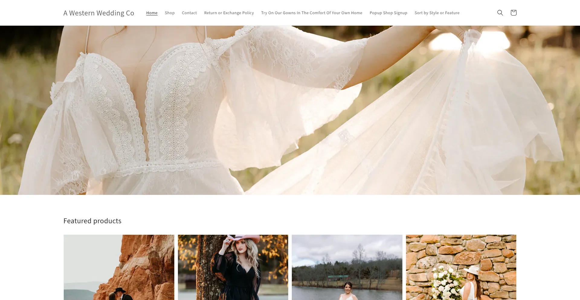 Website screenshot of Awesternwedding.com