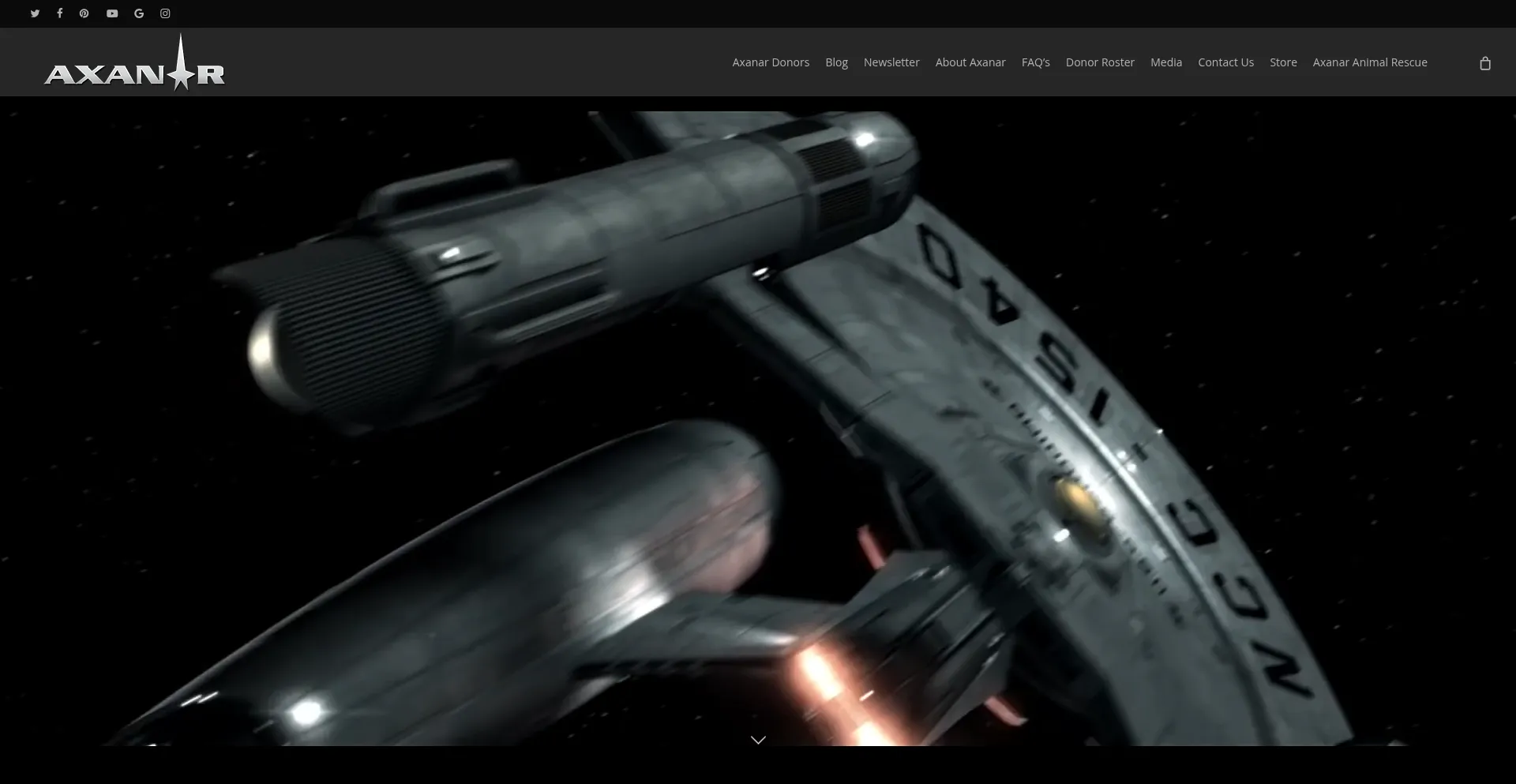 Website screenshot of Axanar.com