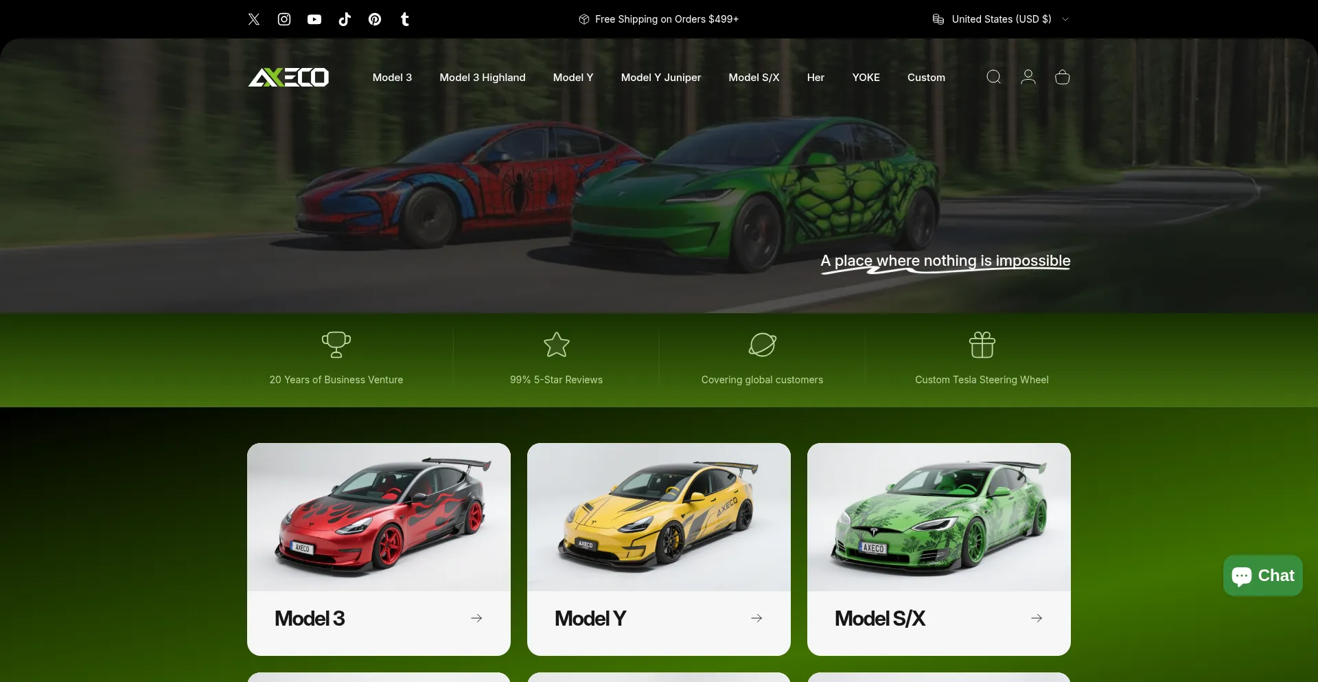Website screenshot of Axecous.com