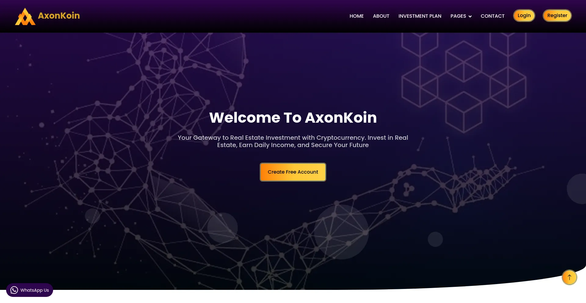Website screenshot of Axonkoin.com