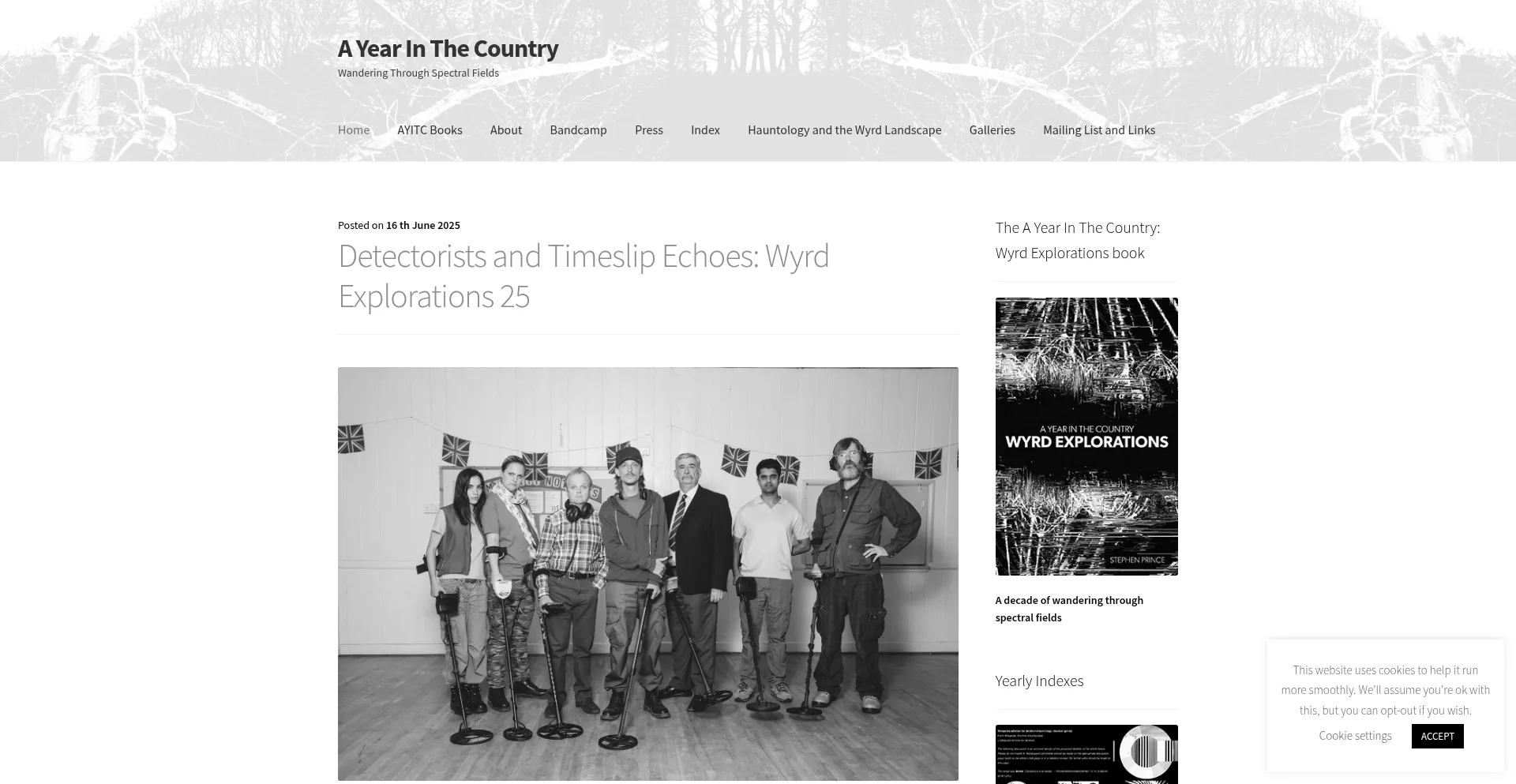 Website screenshot of Ayearinthecountry.co.uk