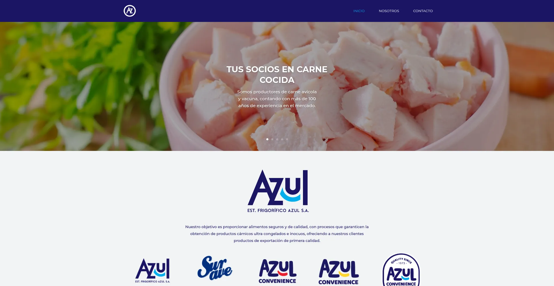 Website screenshot of Azul.com.ar