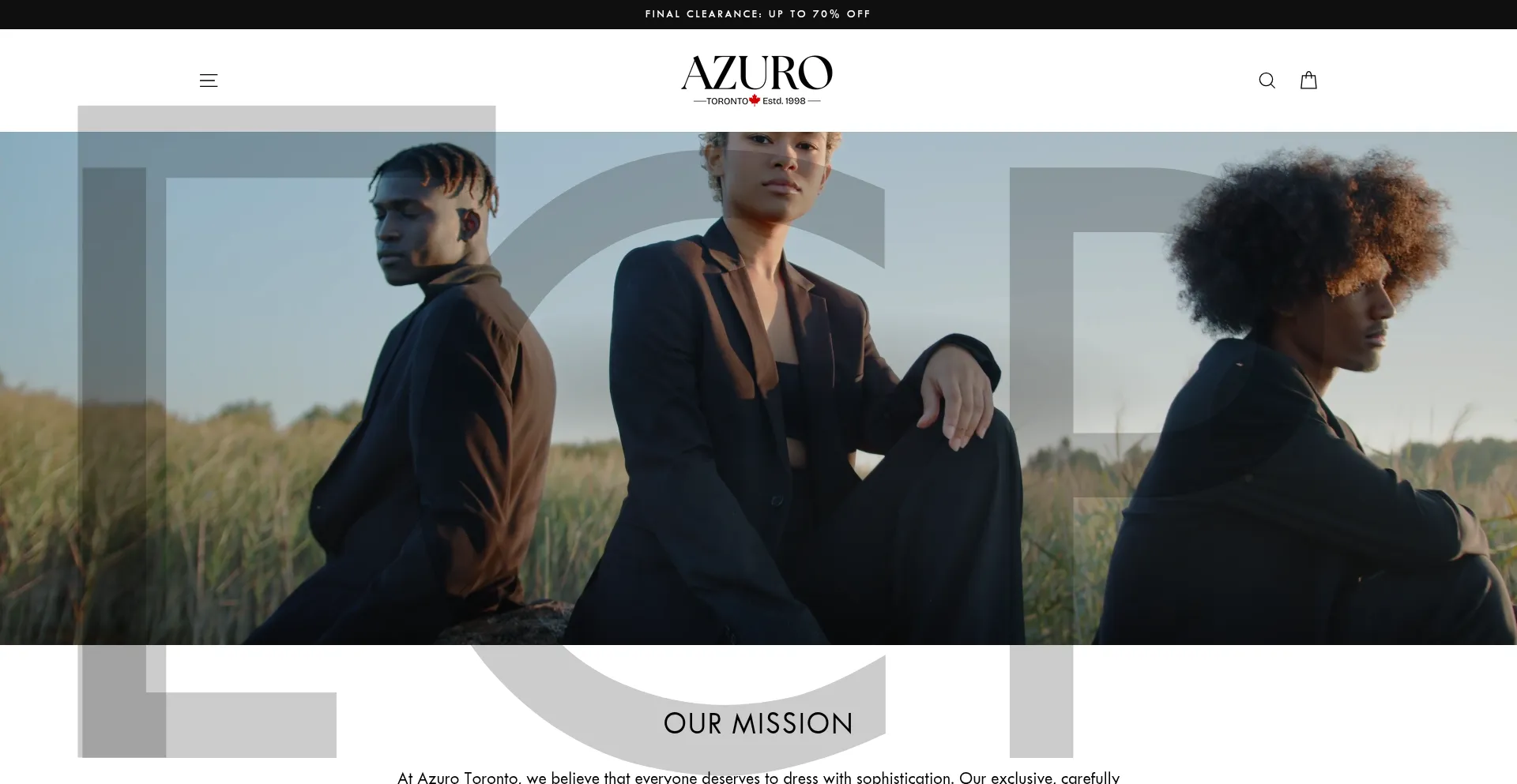 Website screenshot of Azurotoronto.com