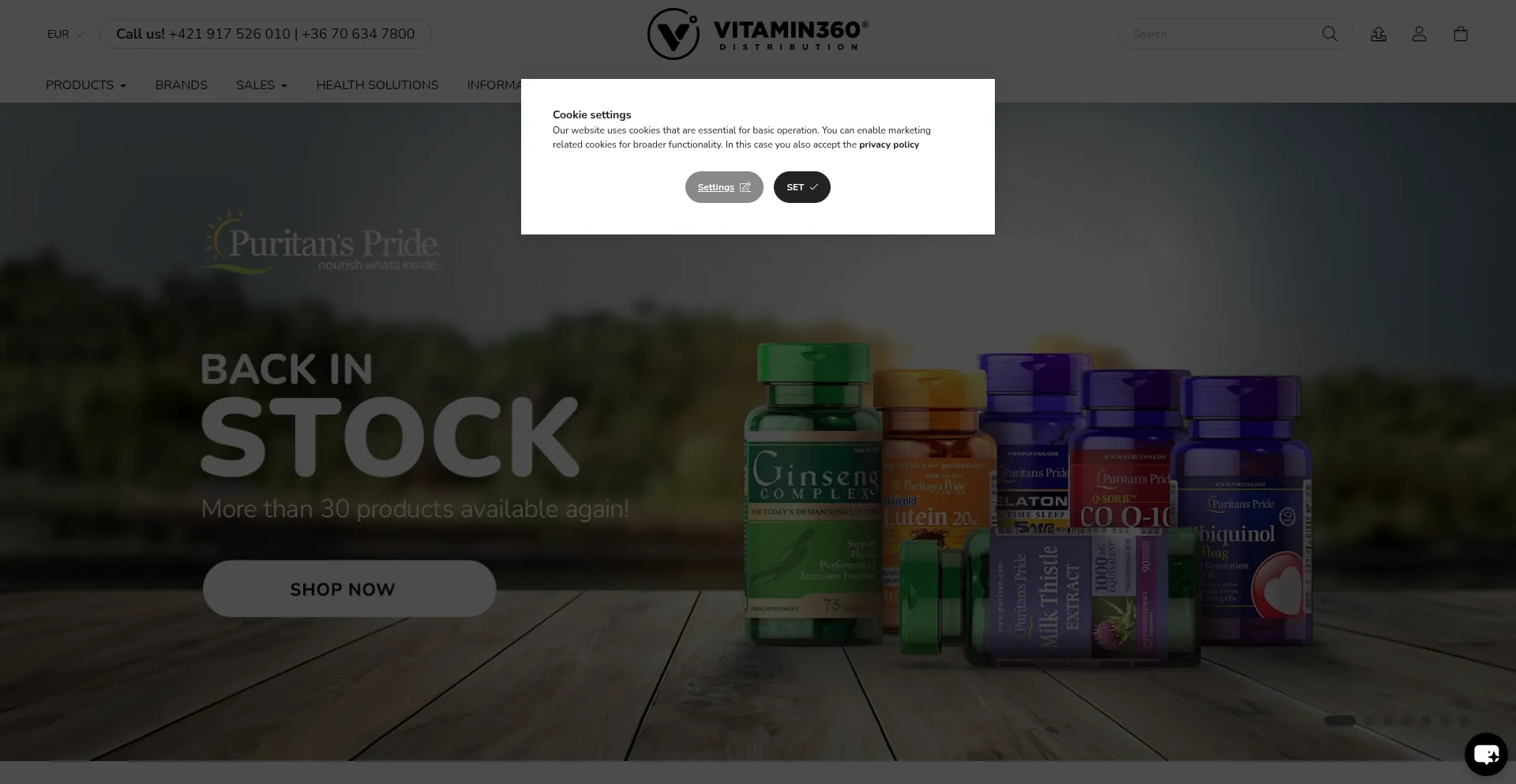 Website screenshot of B2b.vitamin360.com
