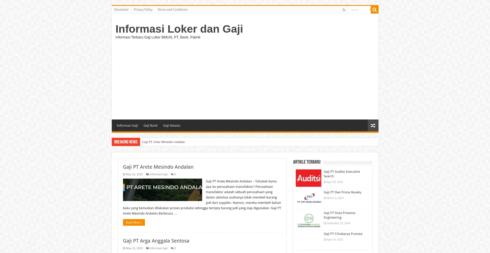 Website screenshot of Babagajian.com