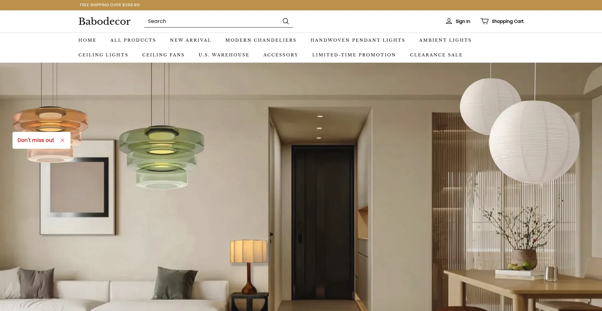 Website screenshot of Babodecor.com