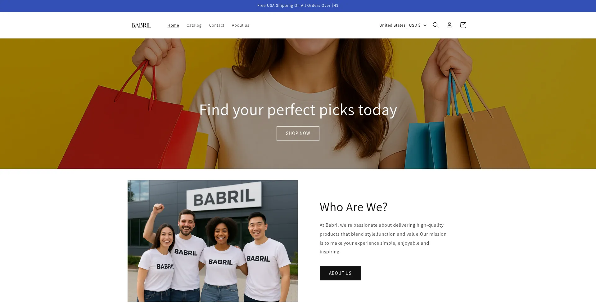 Website screenshot of Babril.com