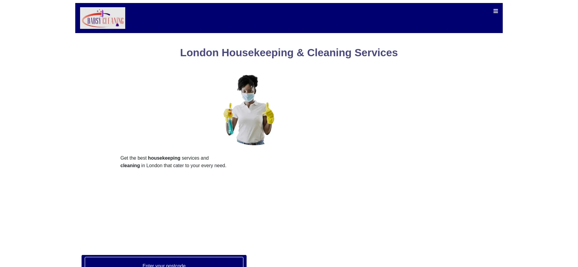 Website screenshot of Babsycleaning.com