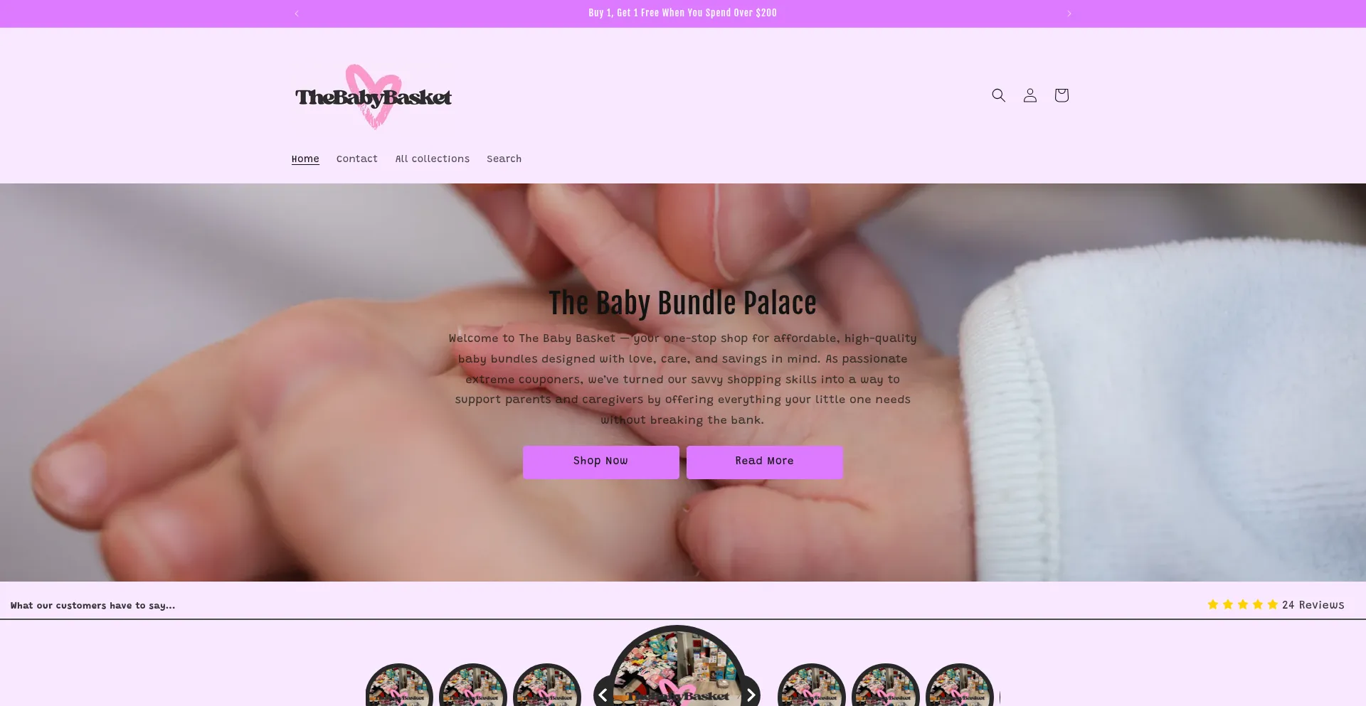 Website screenshot of Babybasketshops.com