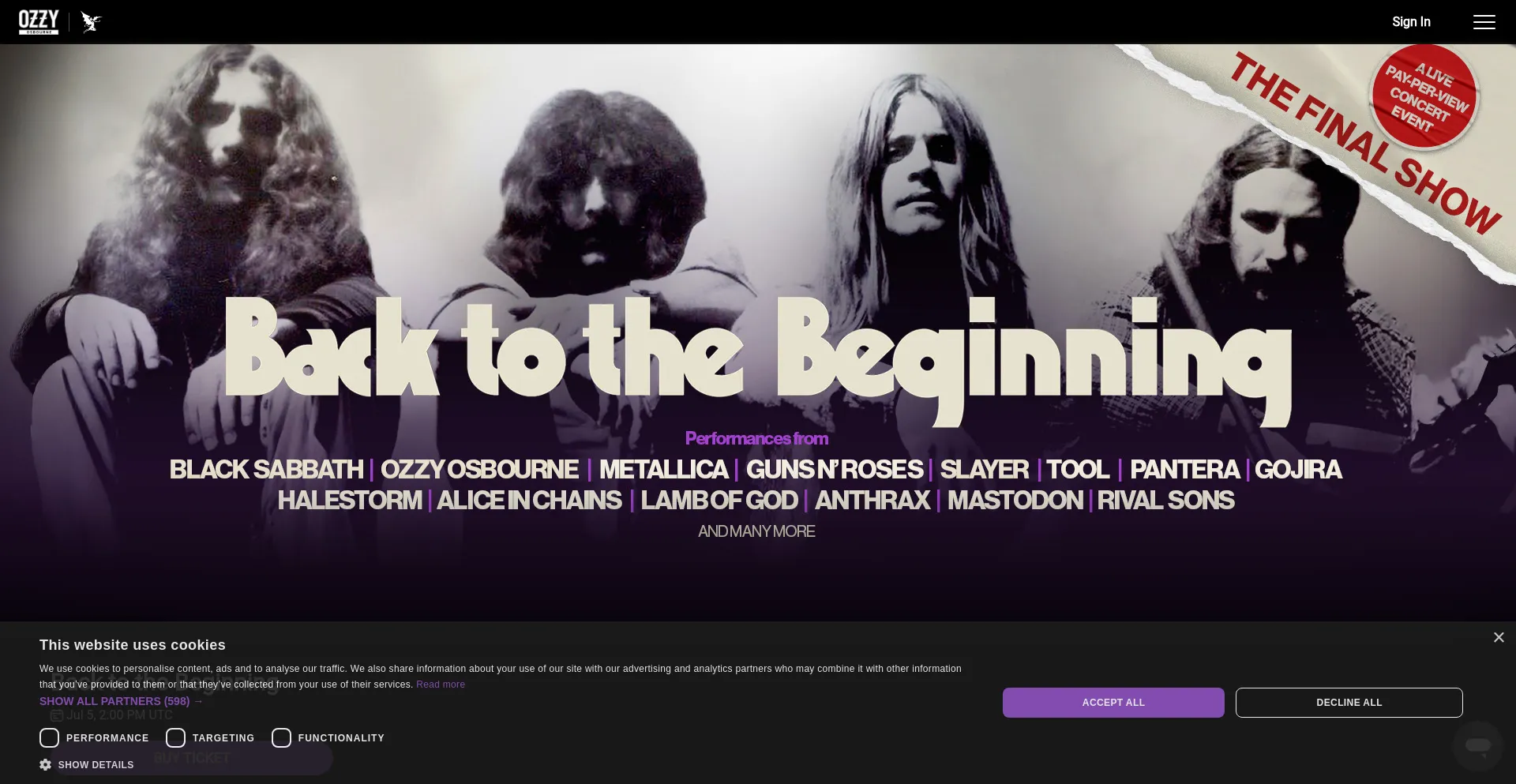 Website screenshot of Backtothebeginning.com