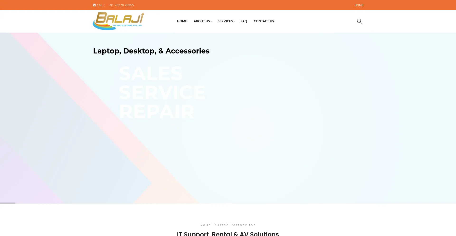 Website screenshot of Balajipc.itdesigner.co.in