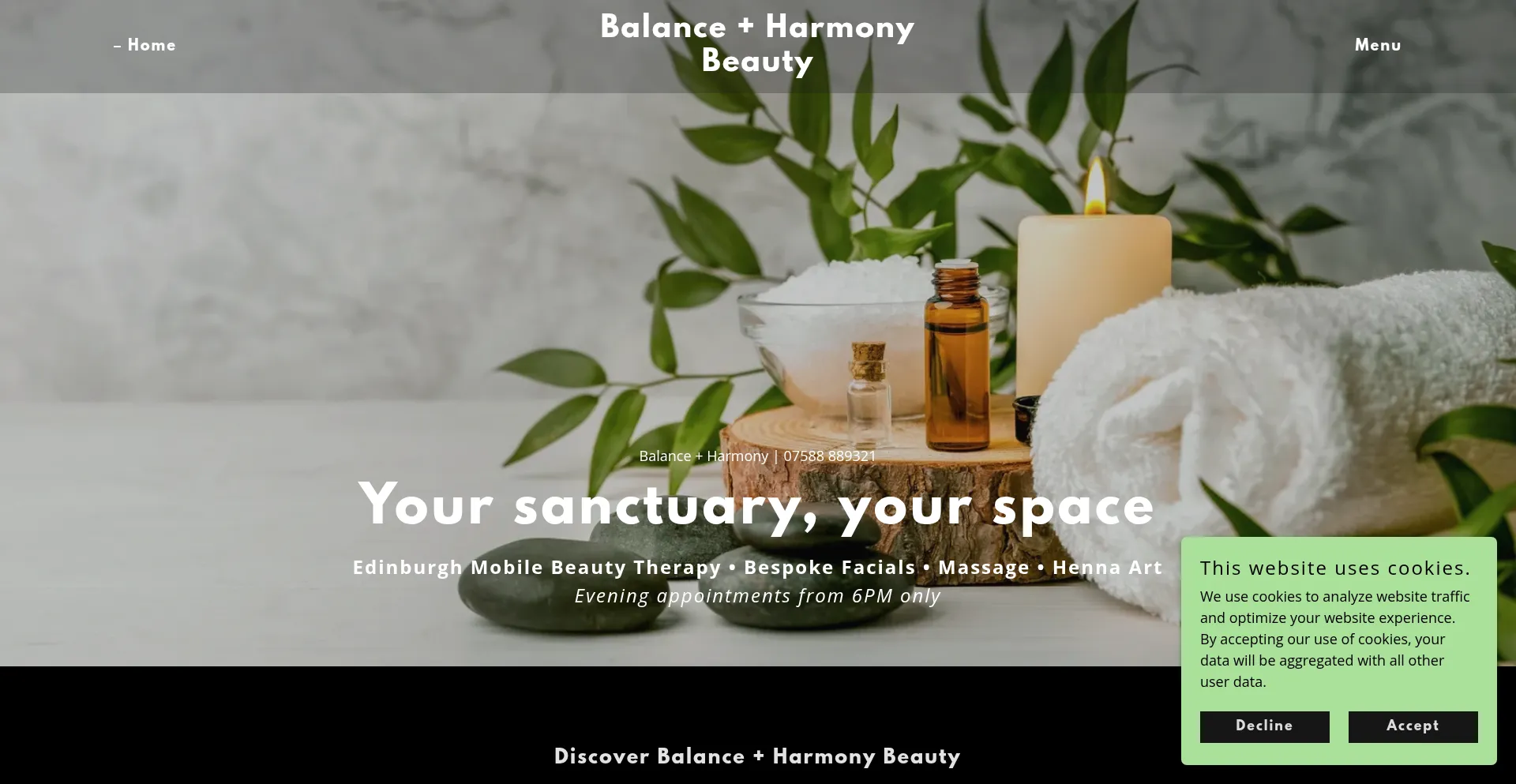 Website screenshot of Balanceharmony.co.uk