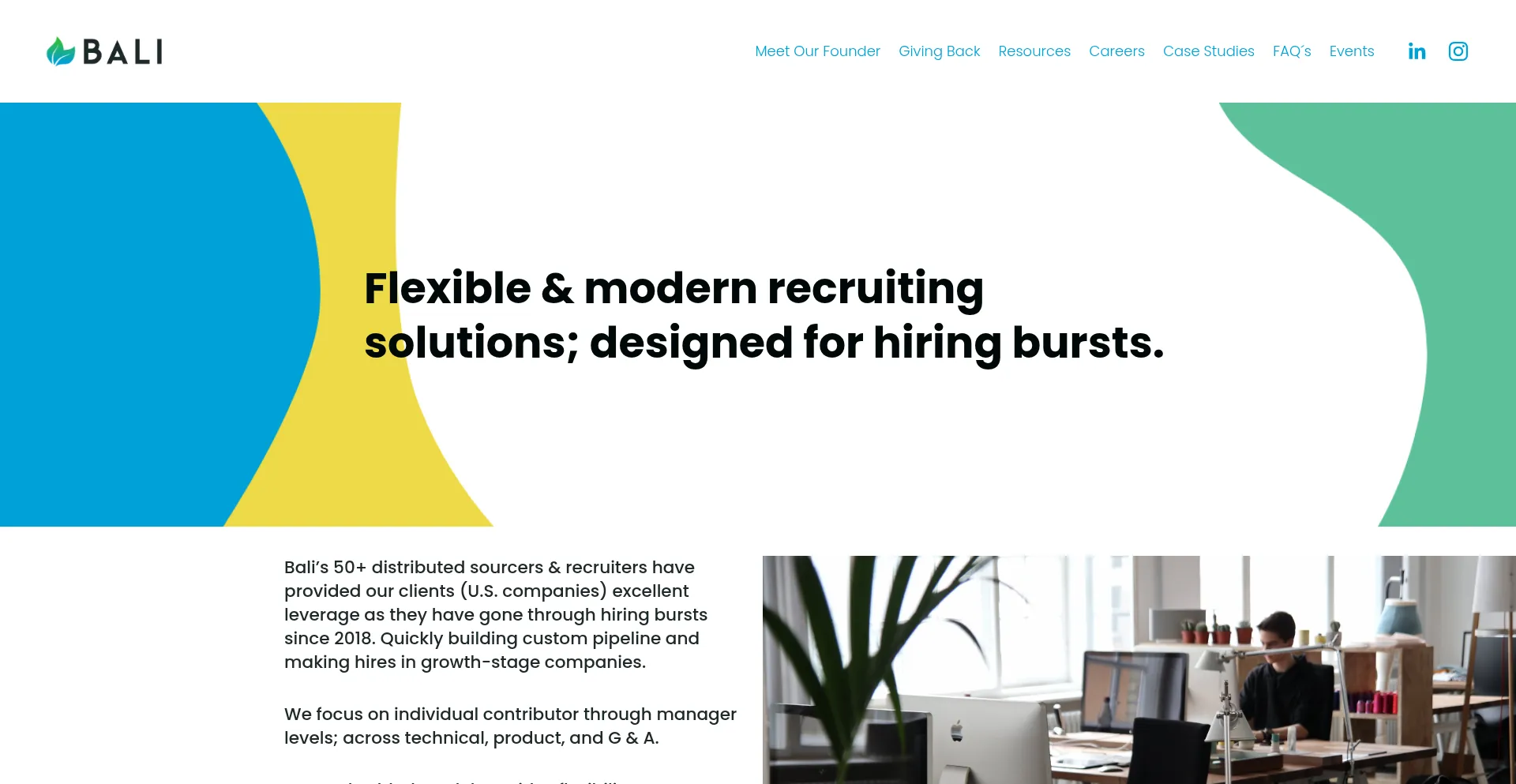 Website screenshot of Balistaffing.com