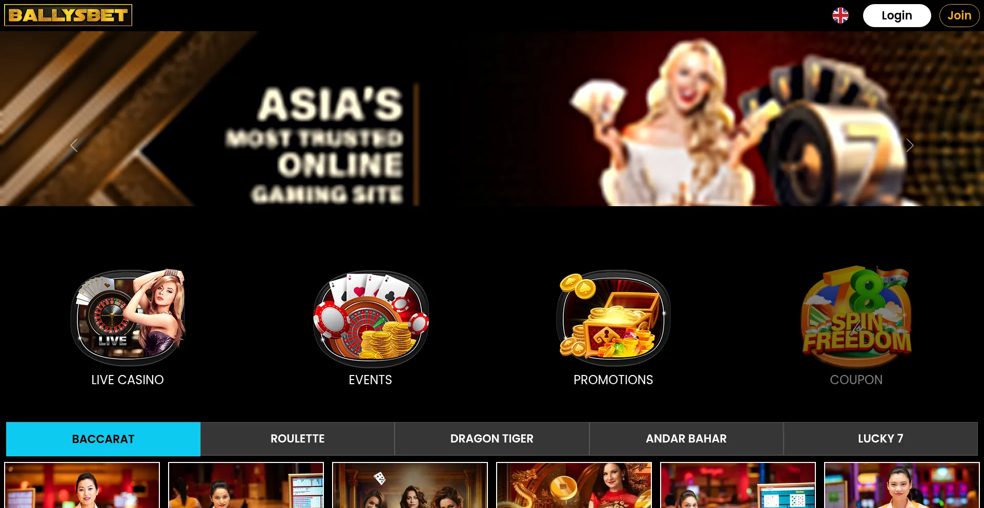 Ballysbet.com Screenshot