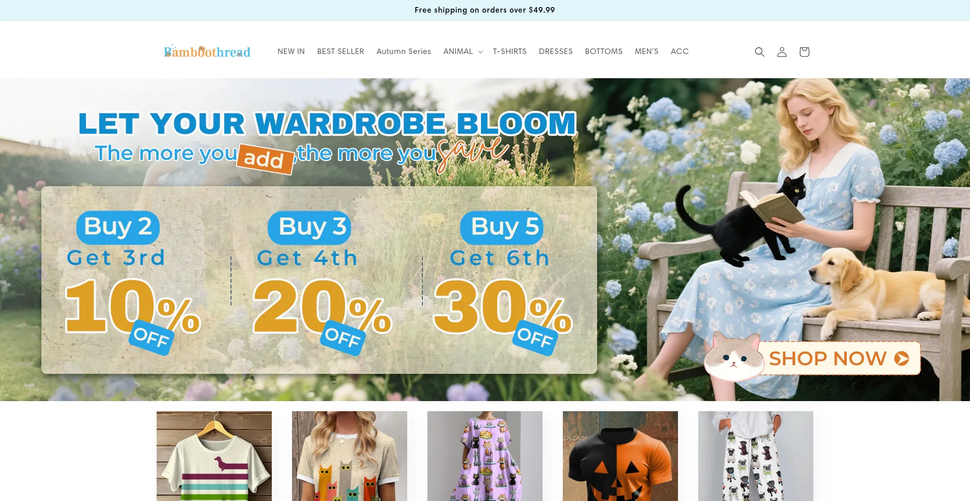 Website screenshot of Bamboothread.com