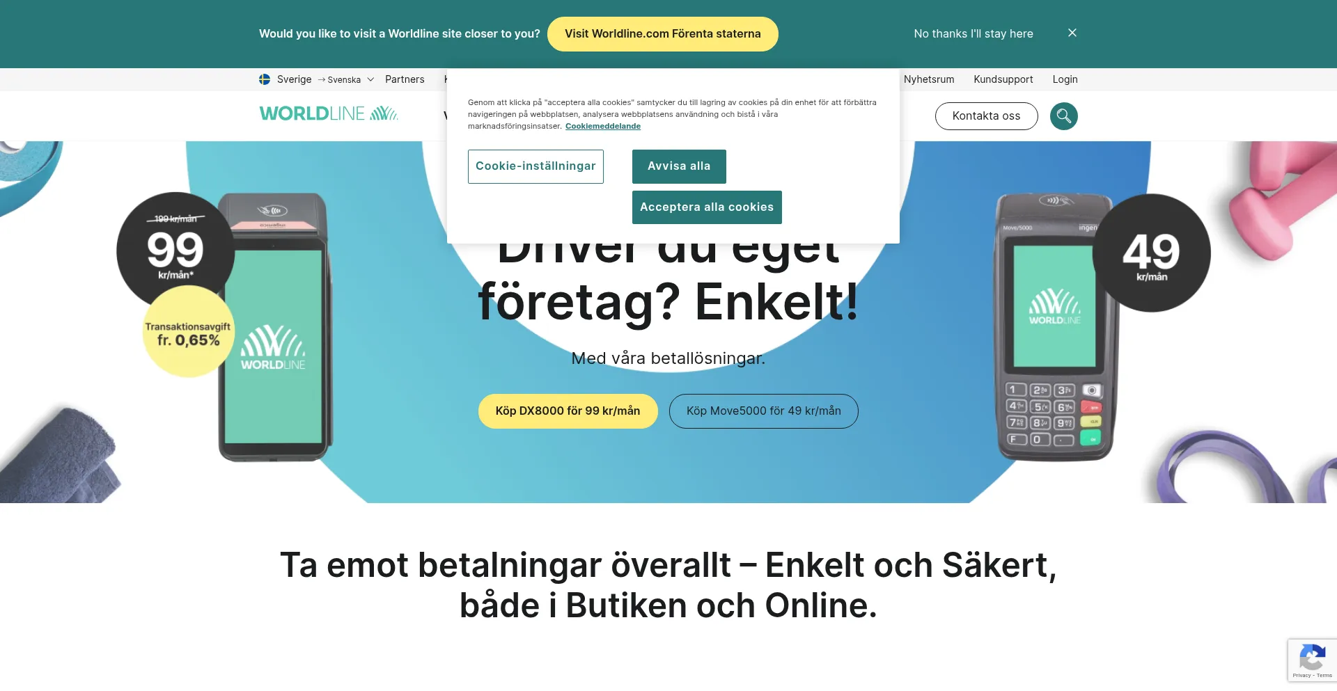 Website screenshot of Bambora.com