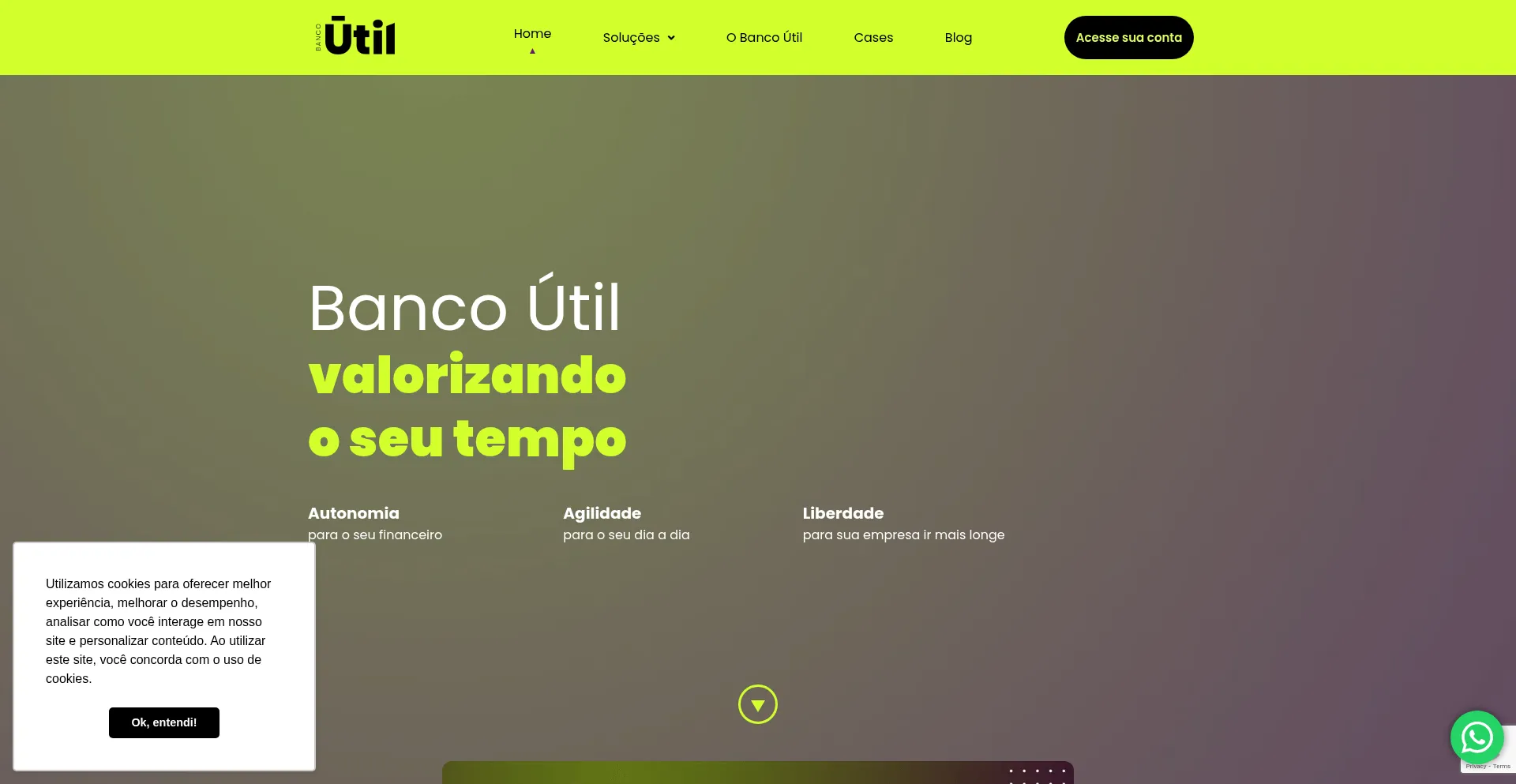 Website screenshot of Bancoutil.com.br
