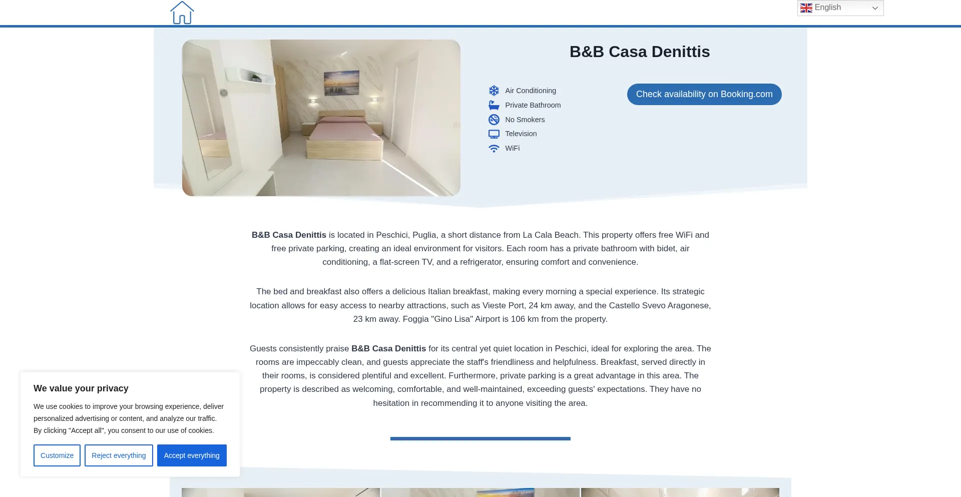 Website screenshot of Bandbcasadenittis.top