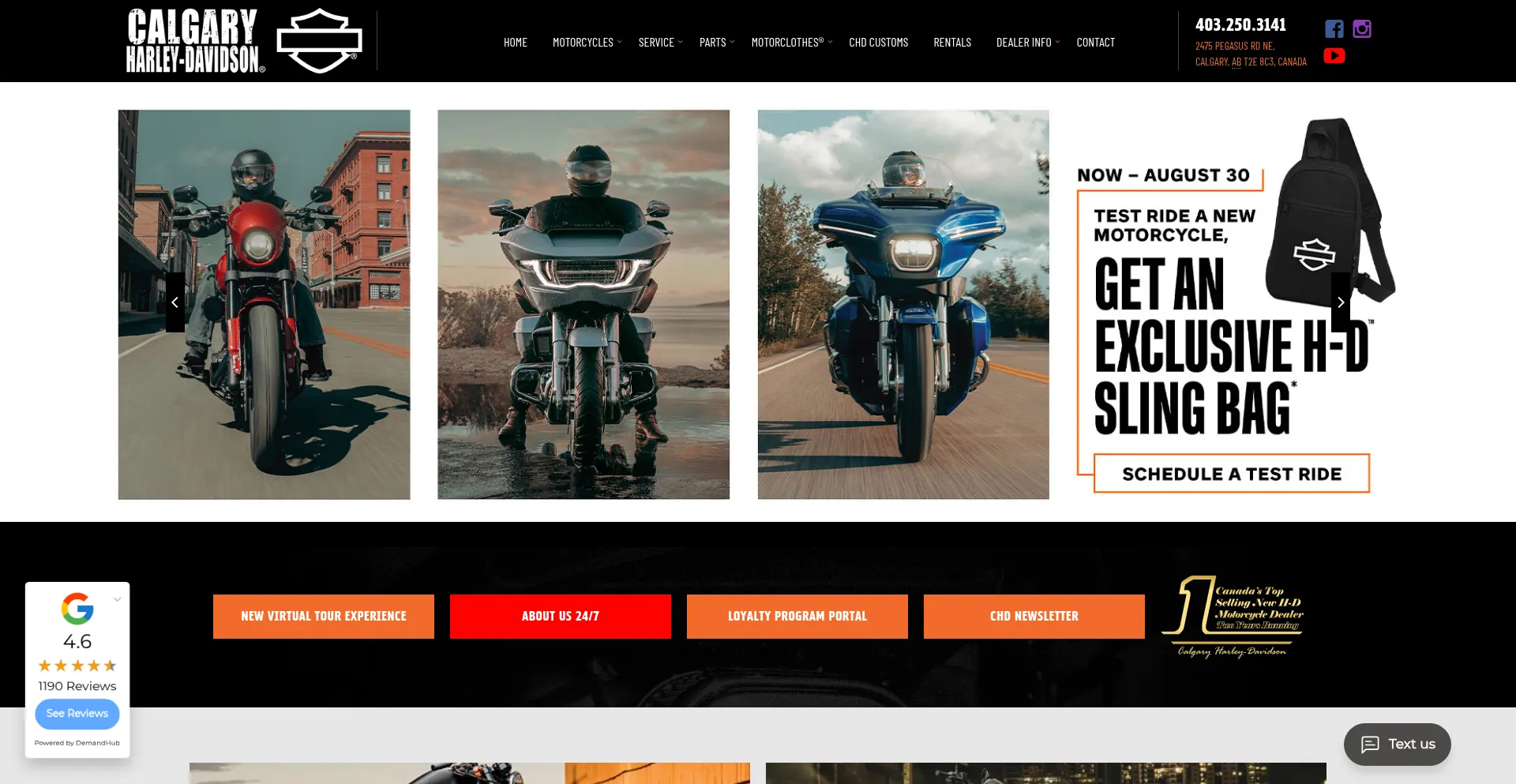 Website screenshot of Banffharleydavidson.com