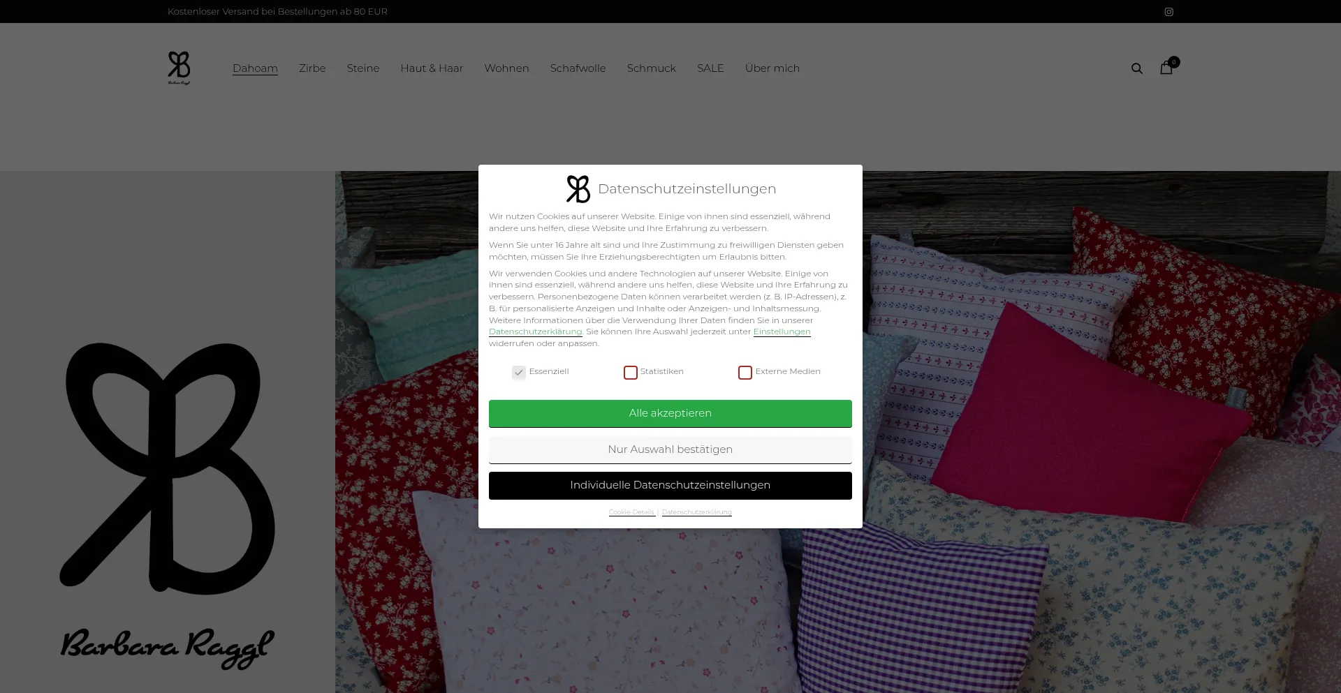 Website screenshot of Barbara-raggl.de