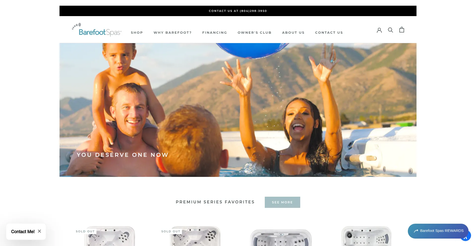 Website screenshot of Barefootspas.com