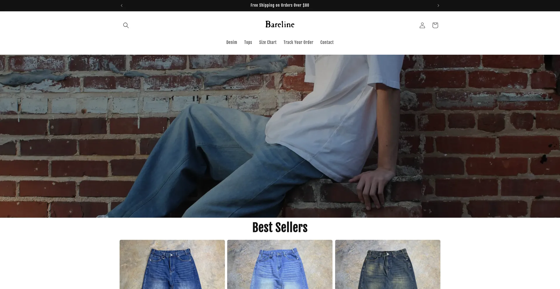 Website screenshot of Bareline.us