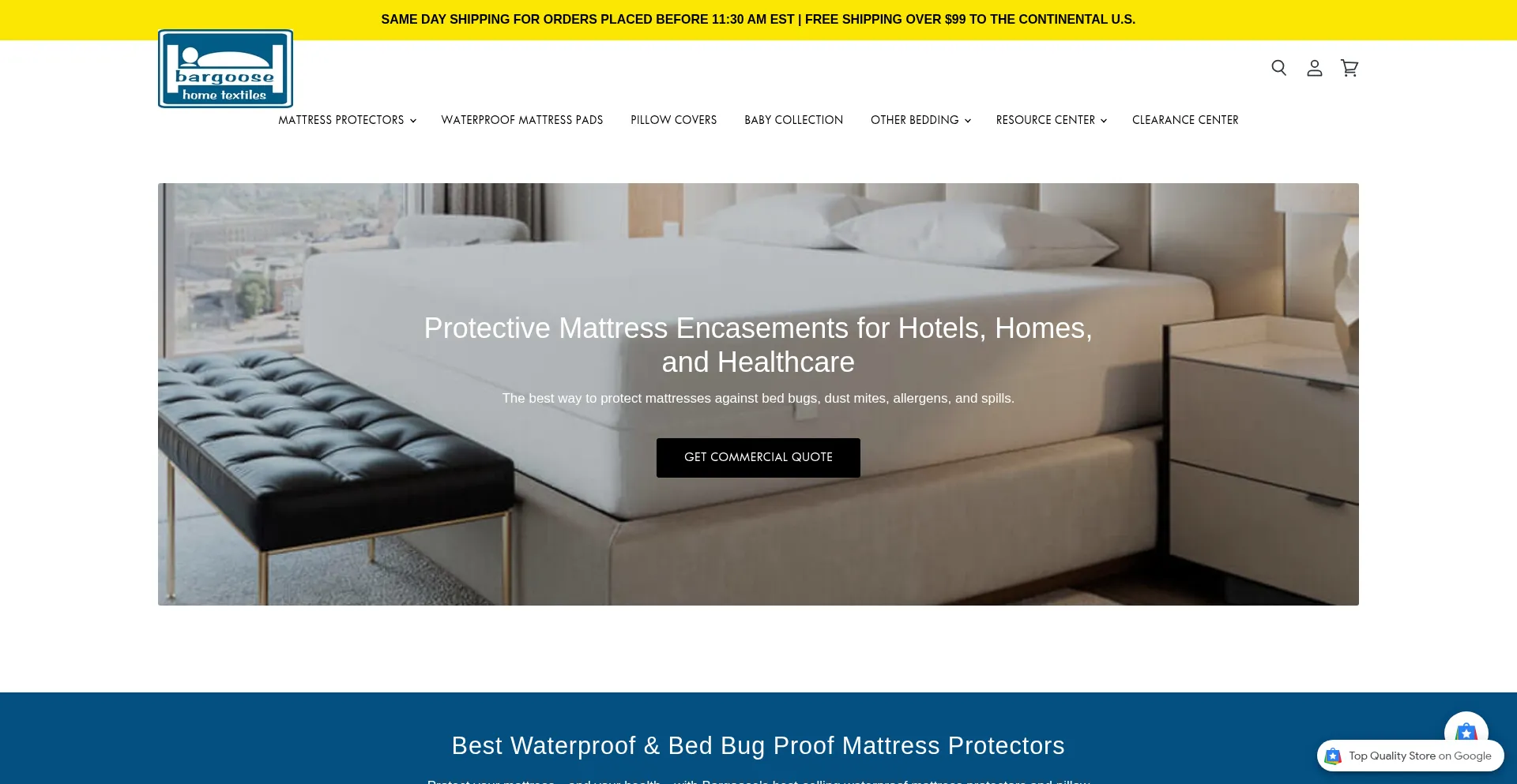 Bargoosebedding.com Screenshot