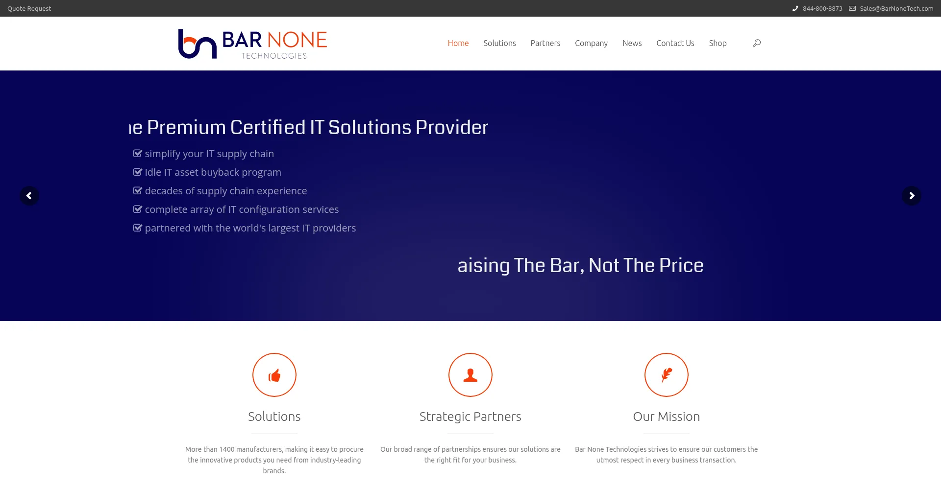 Website screenshot of Barnonetech.com