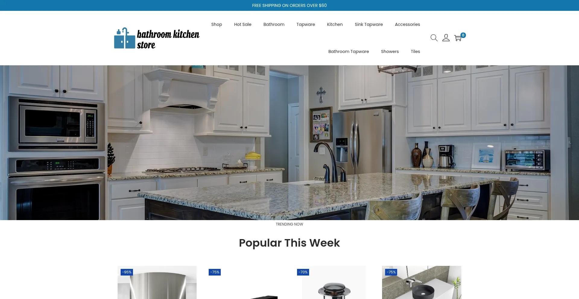 Website screenshot of Bathroomkitchenstore.com