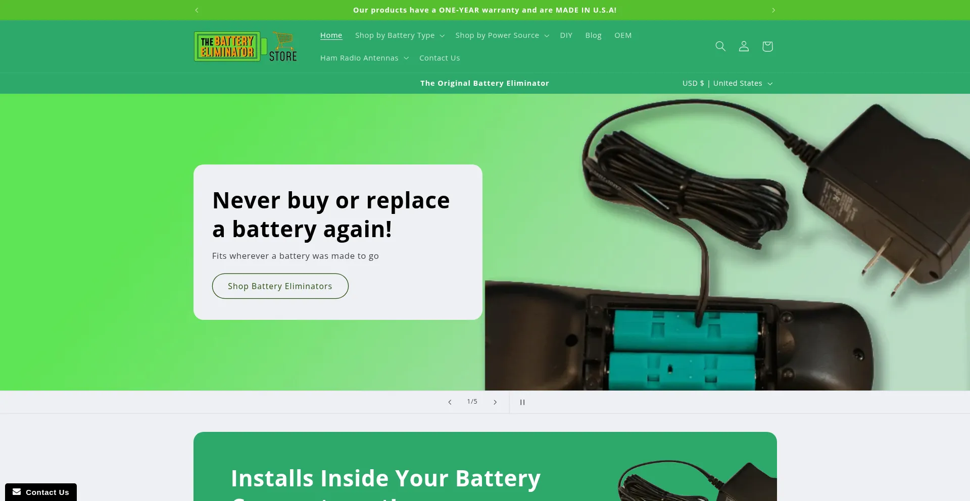 Batteryeliminatorstore.com Screenshot