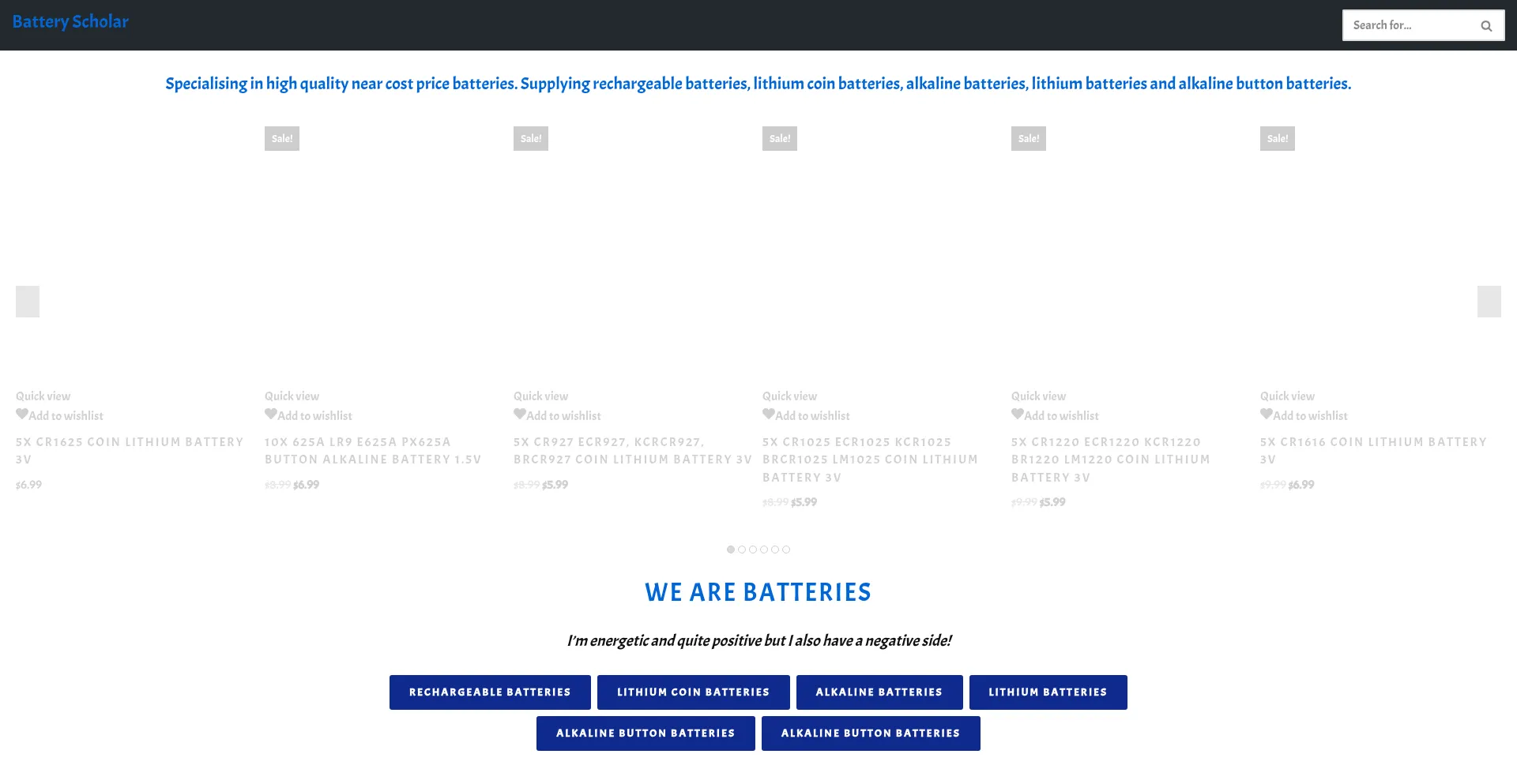 Website screenshot of Batteryscholar.com.au