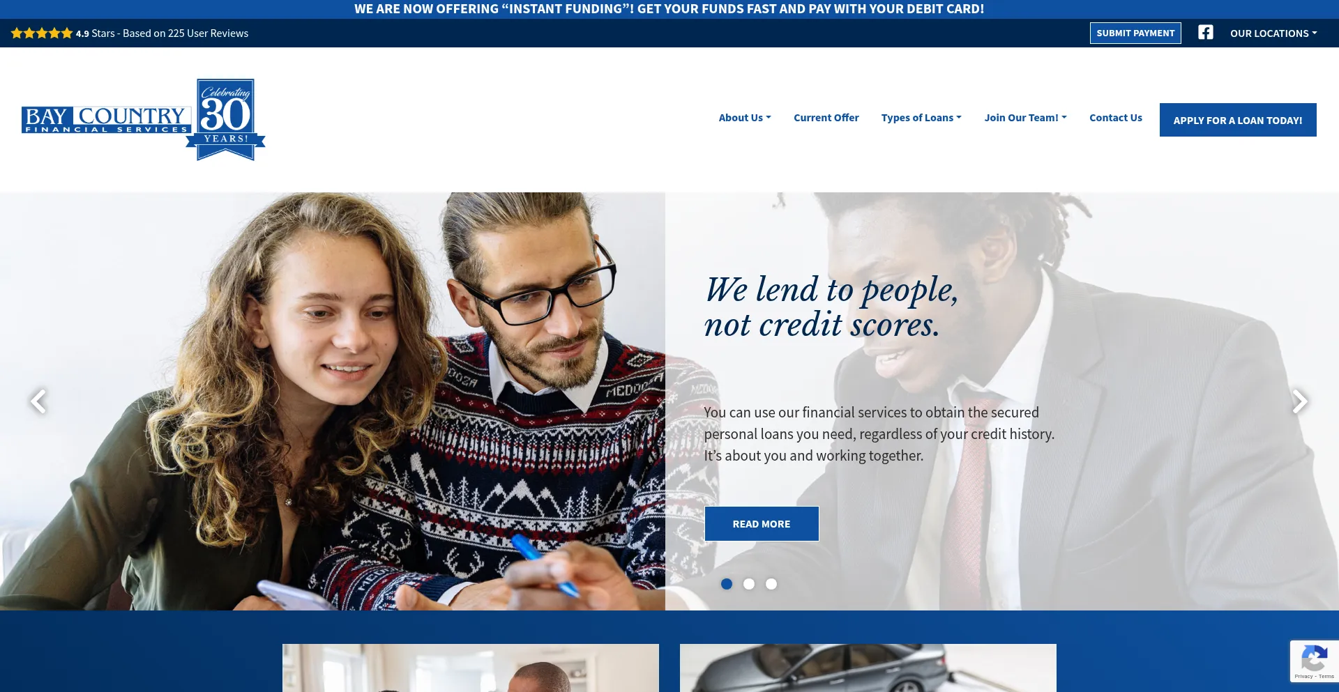 Website screenshot of Baycountryfinance.com