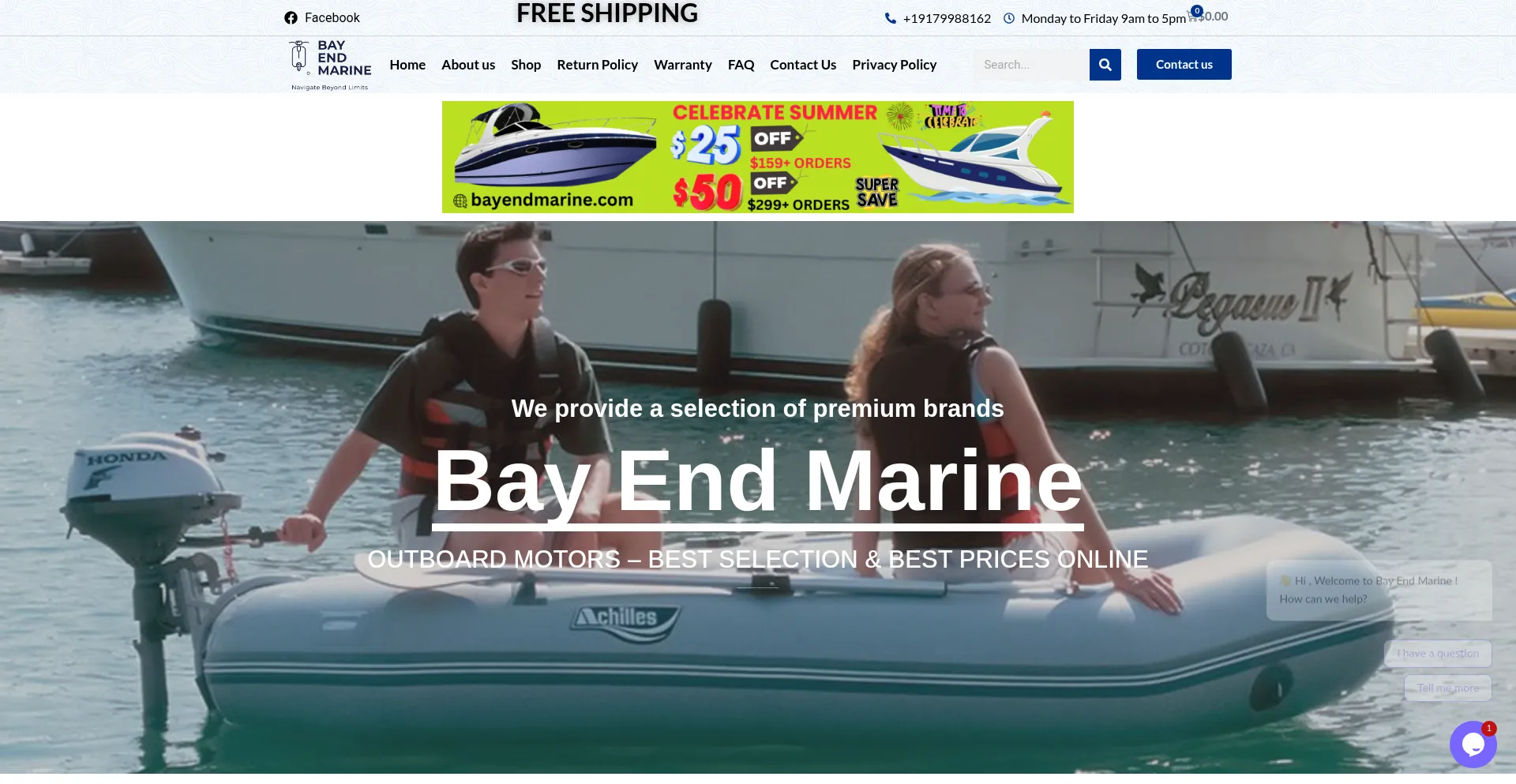 Website screenshot of Bayendmarine.com