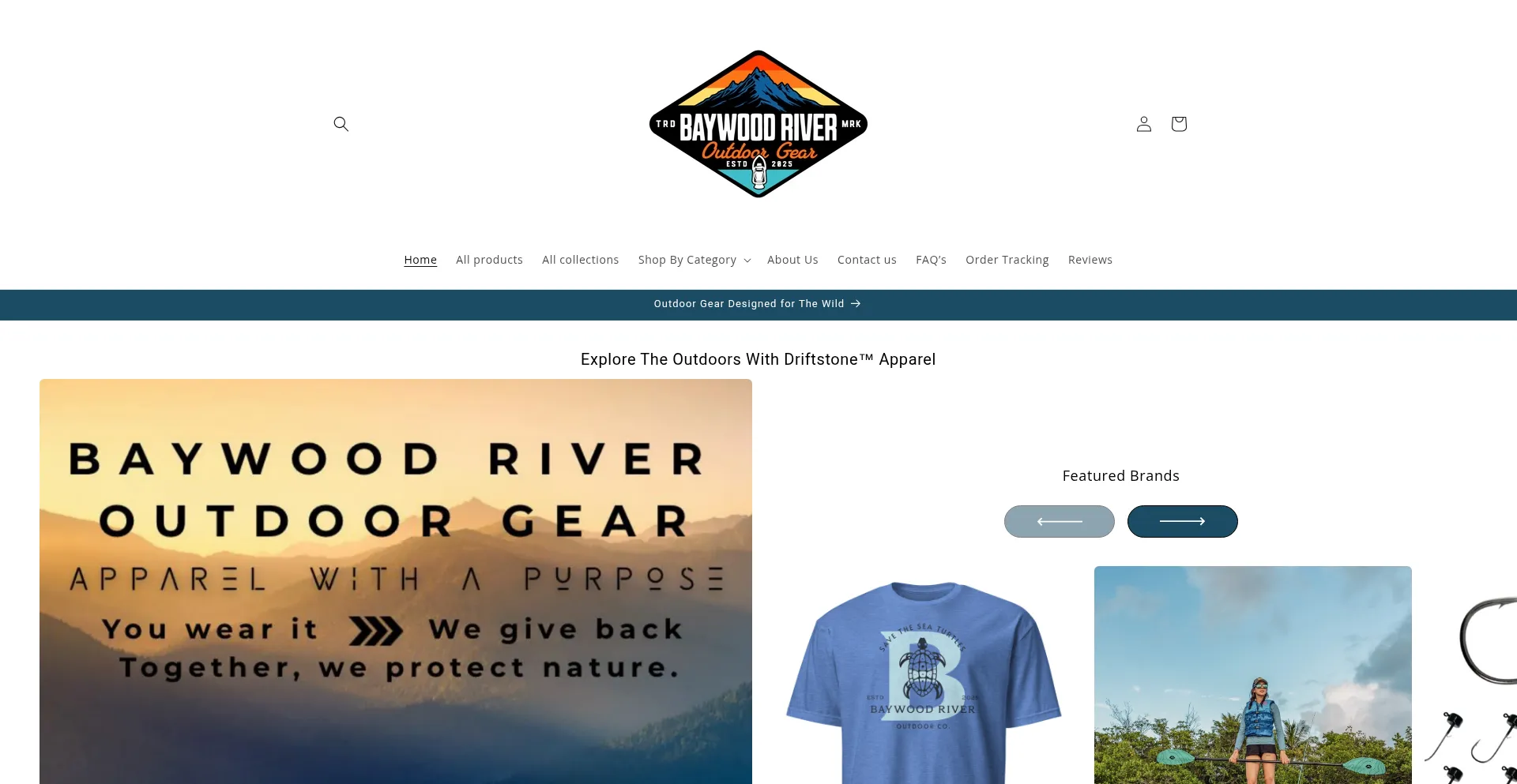Website screenshot of Baywoodriveroutdoor.com