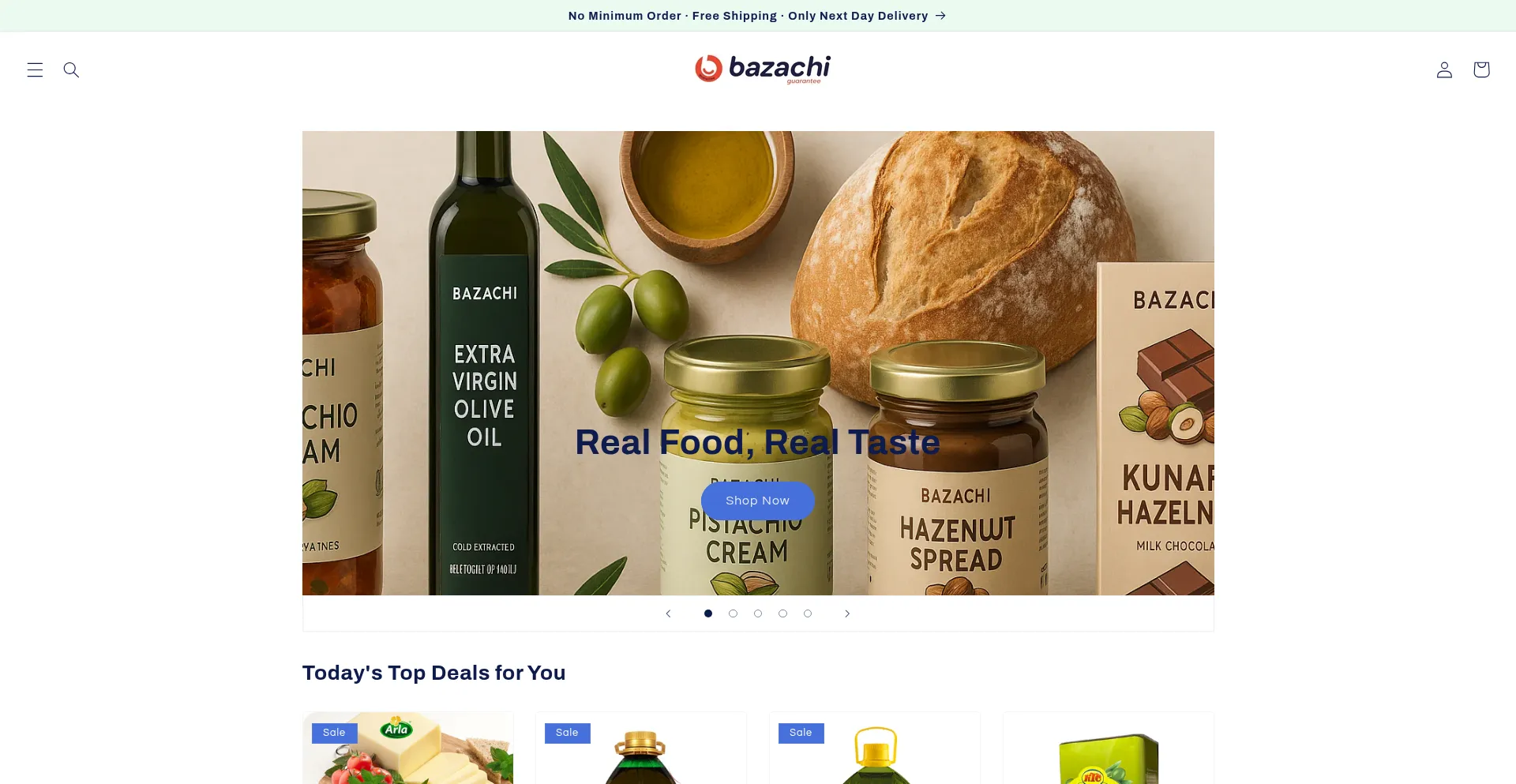 Website screenshot of Bazachi.com
